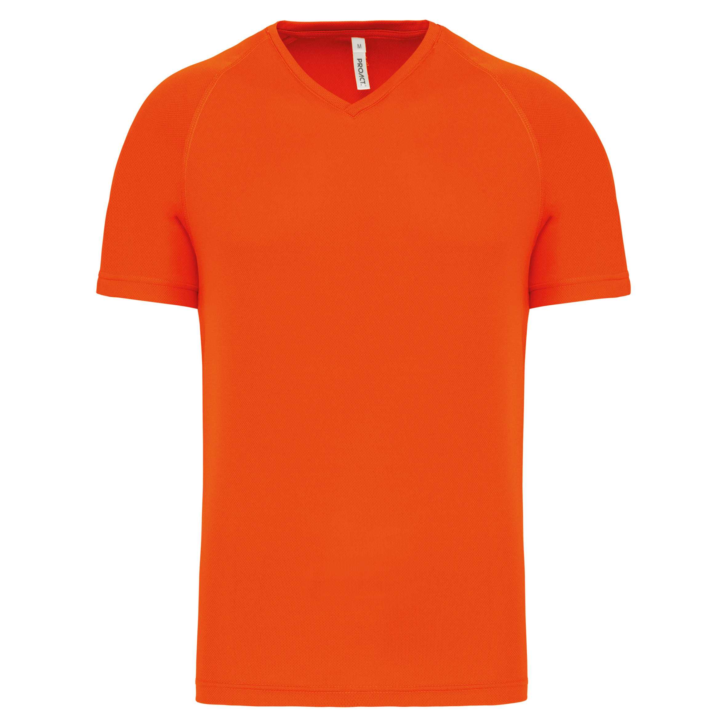 Camiseta de deporte cuello de pico hombre Fluorescent Orange