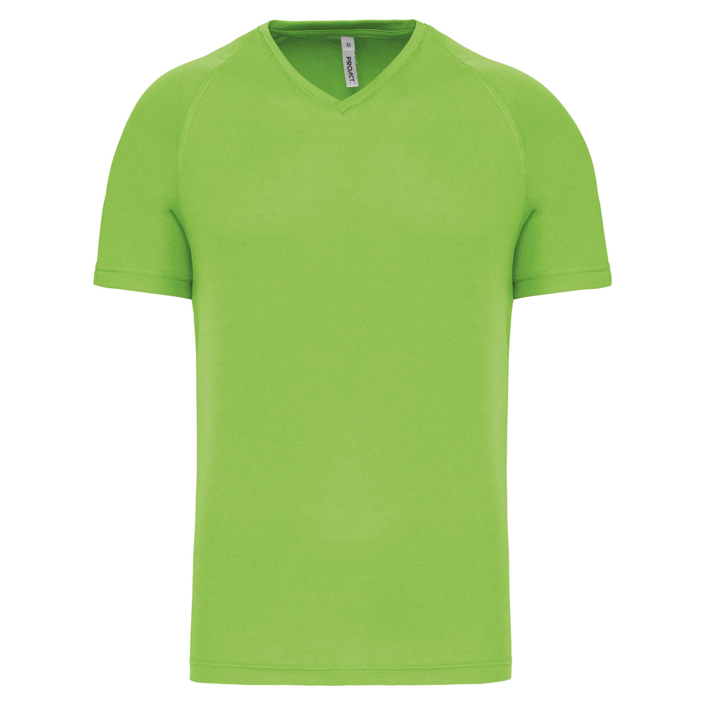Camiseta de deporte cuello de pico hombre Lime