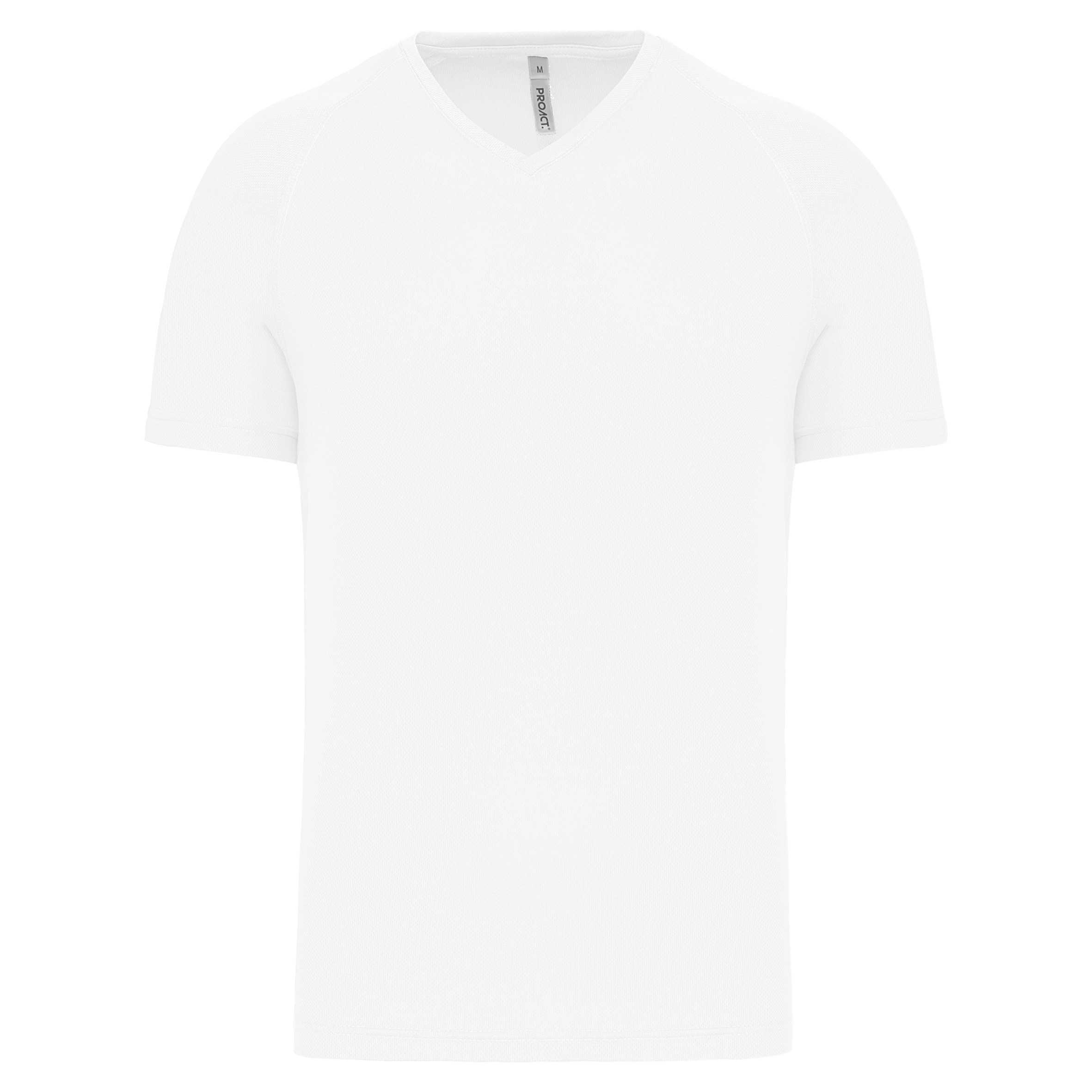 Camiseta de deporte cuello de pico hombre White