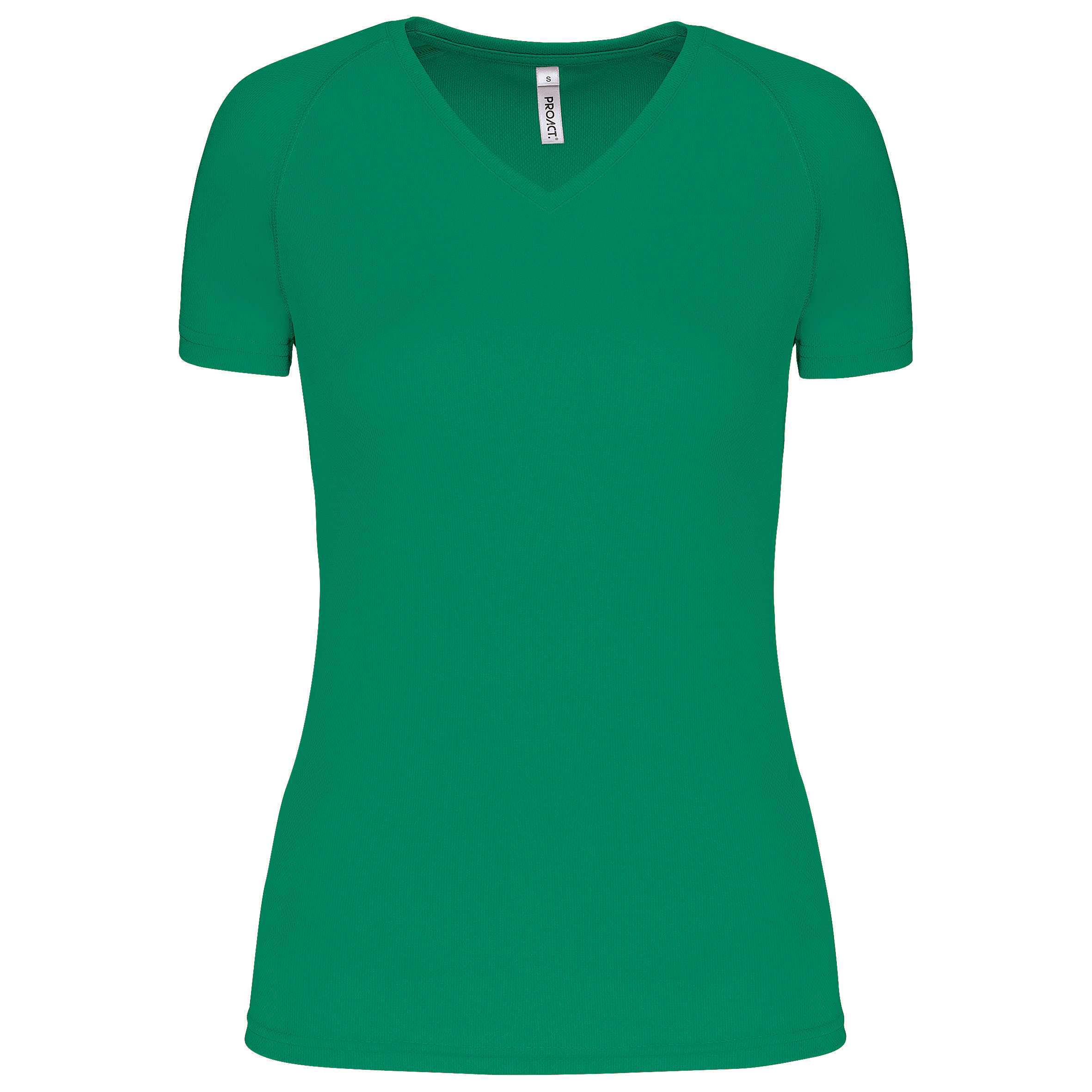Camiseta de deporte cuello de pico mujer Kelly Green