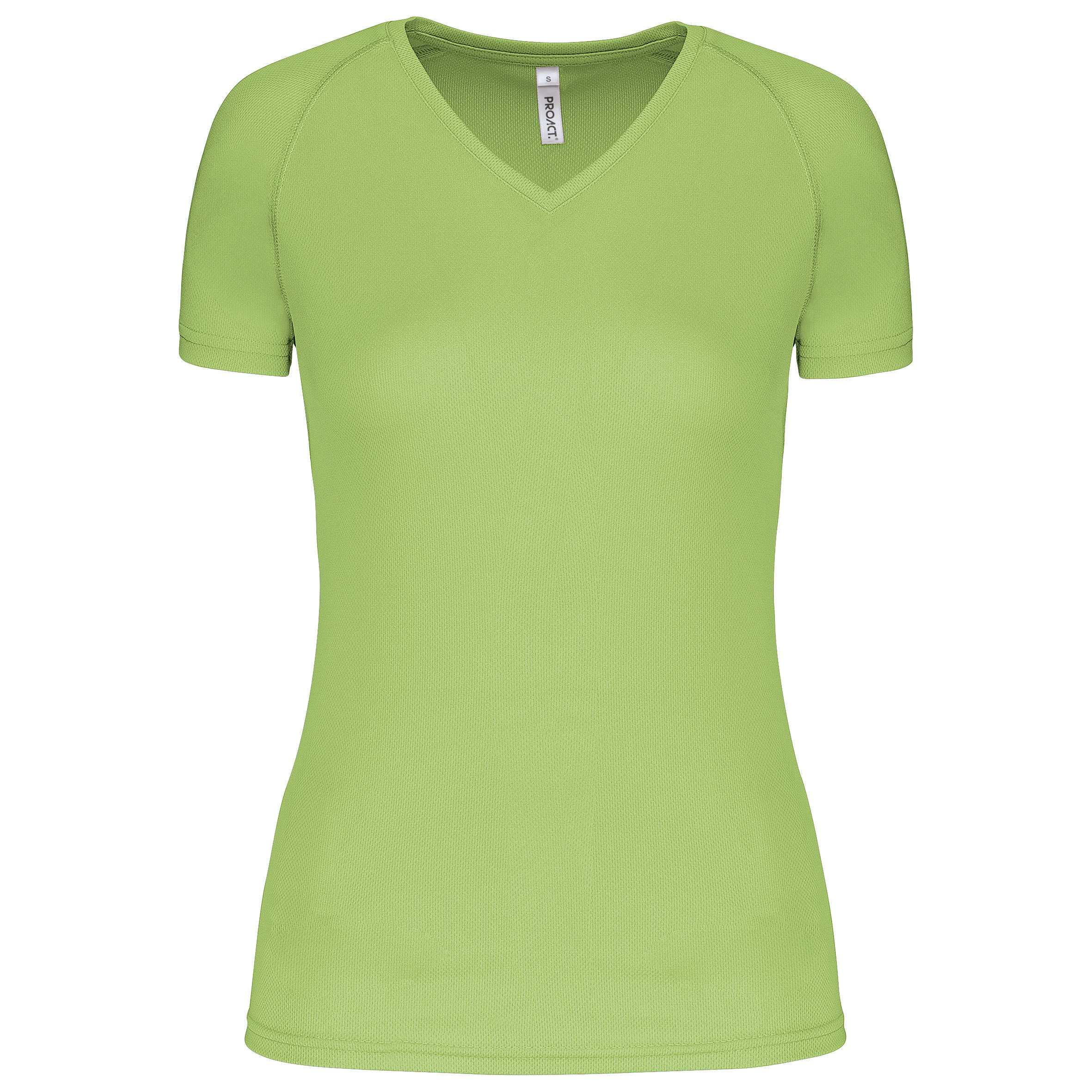 Camiseta de deporte cuello de pico mujer Lime