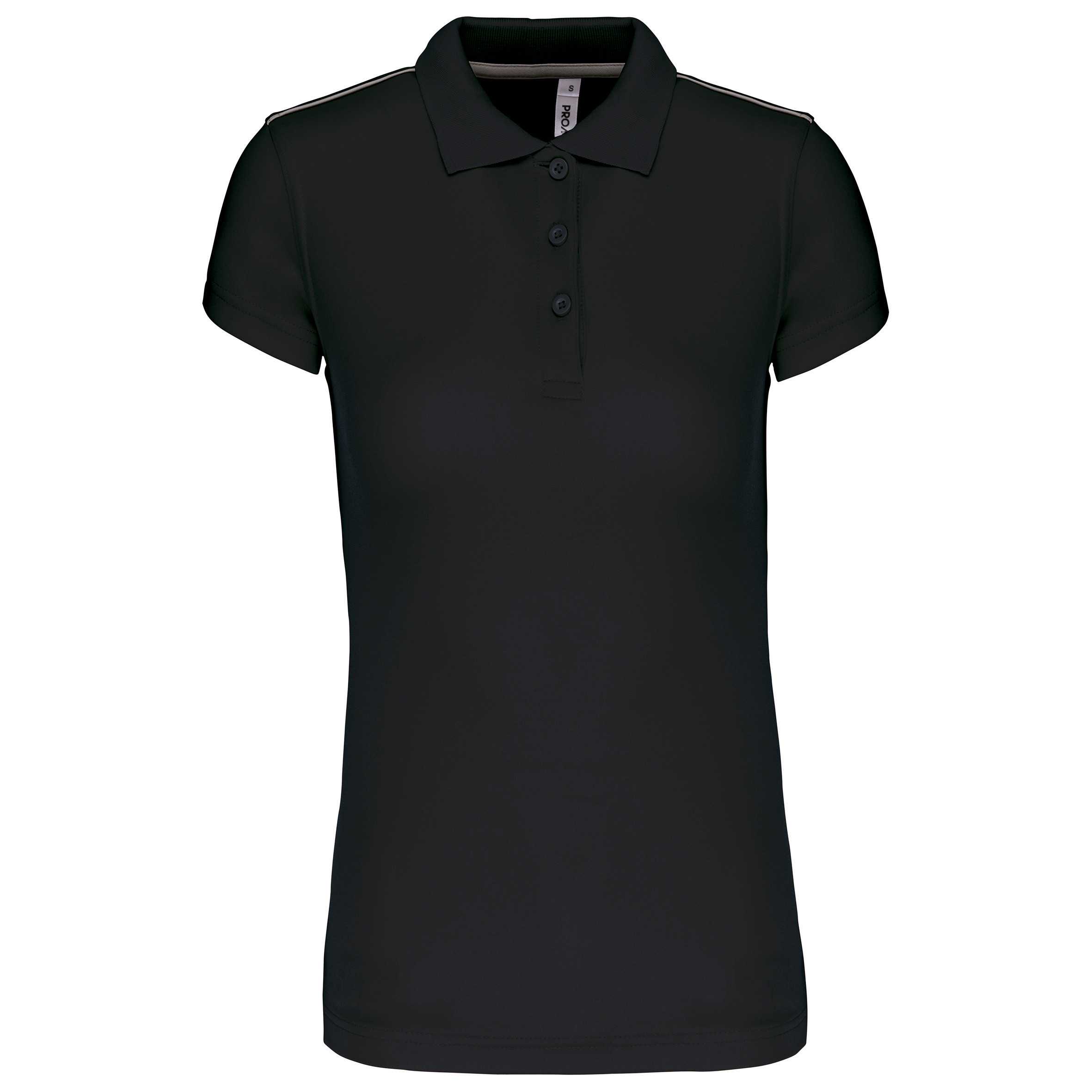 Polo interlock de manga corta mujer Black