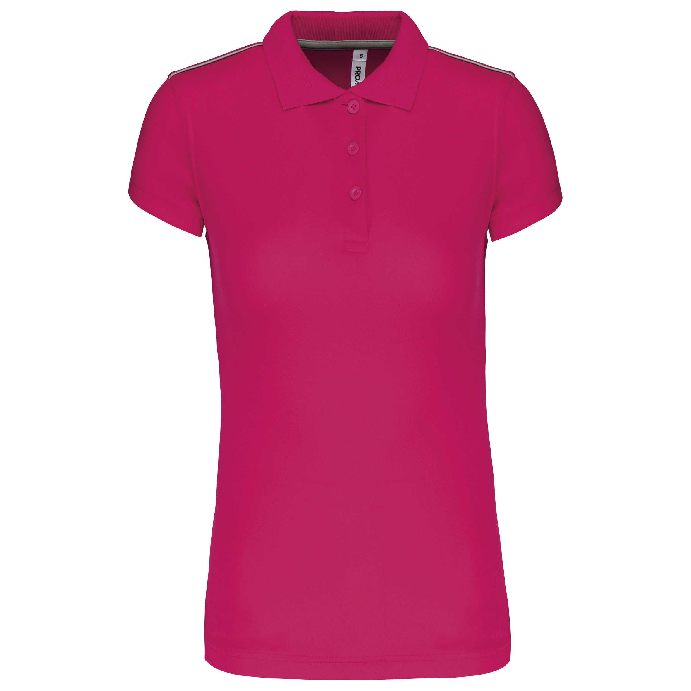 Polo interlock de manga corta mujer Fuchsia