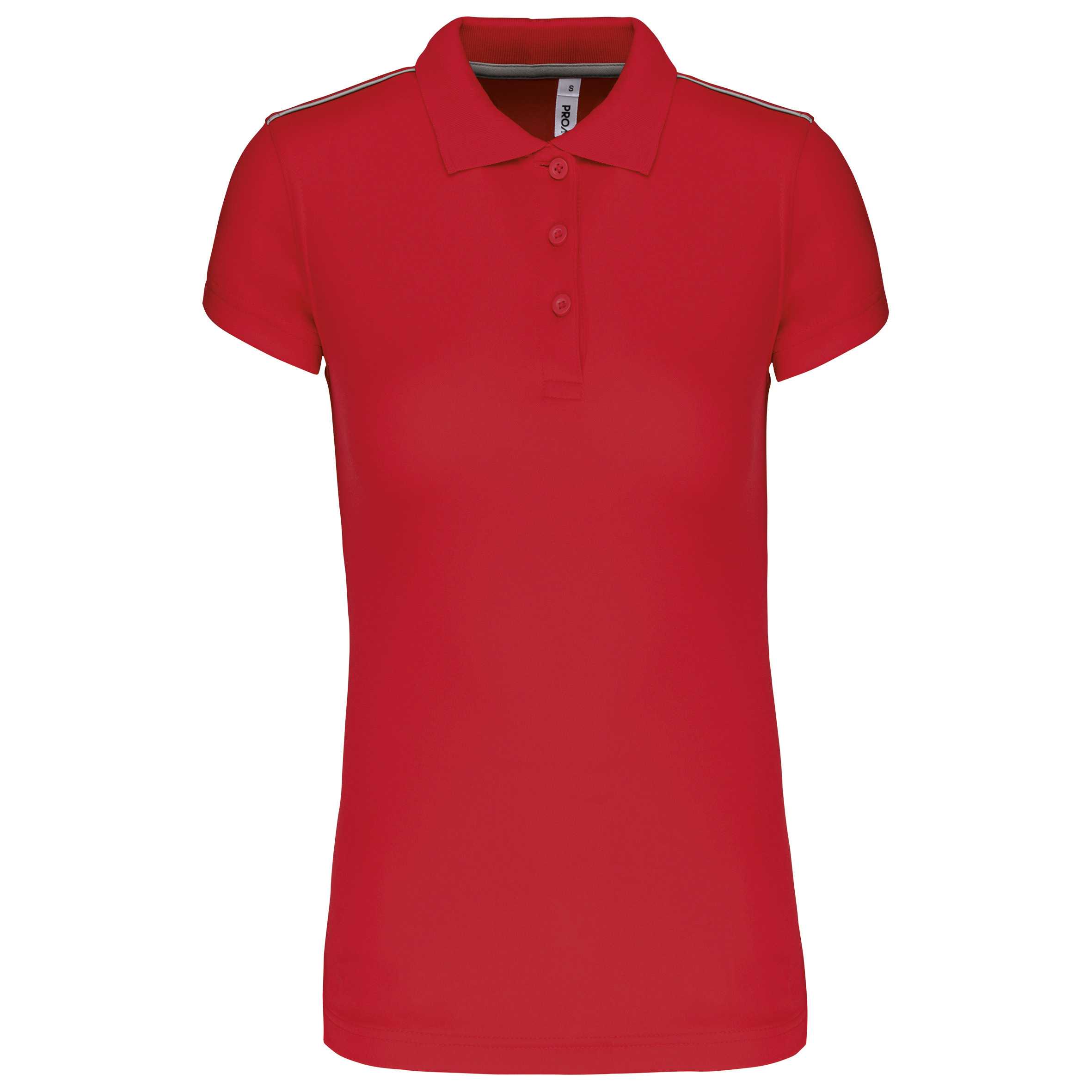 Polo interlock de manga corta mujer Sporty Red