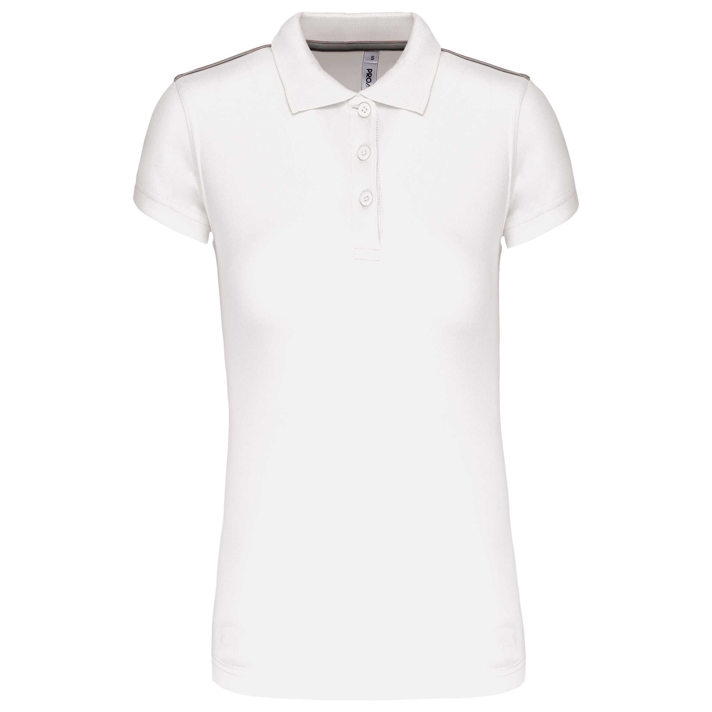 Polo interlock de manga corta mujer White