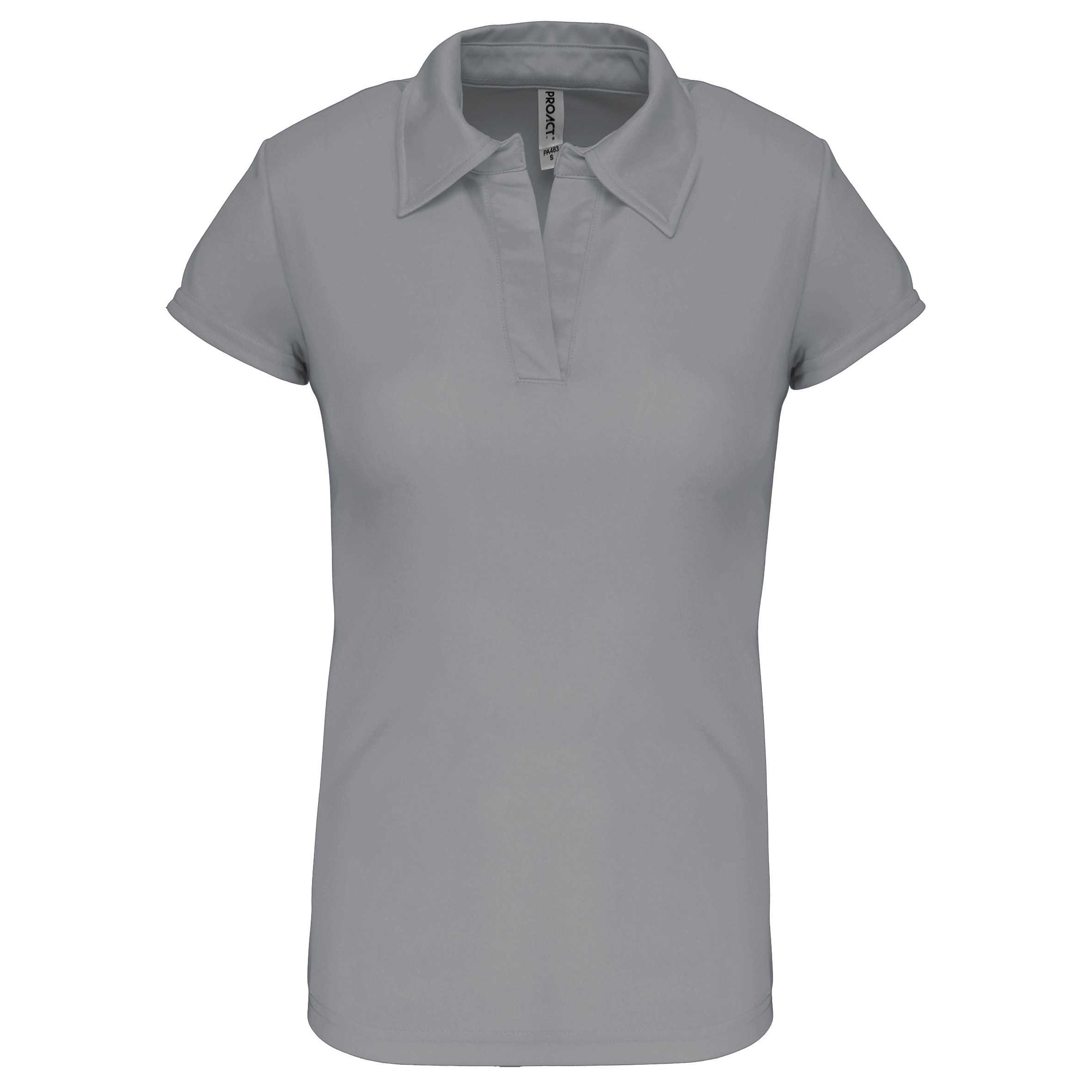 Polo deportivo manga corta mujer Fine Grey