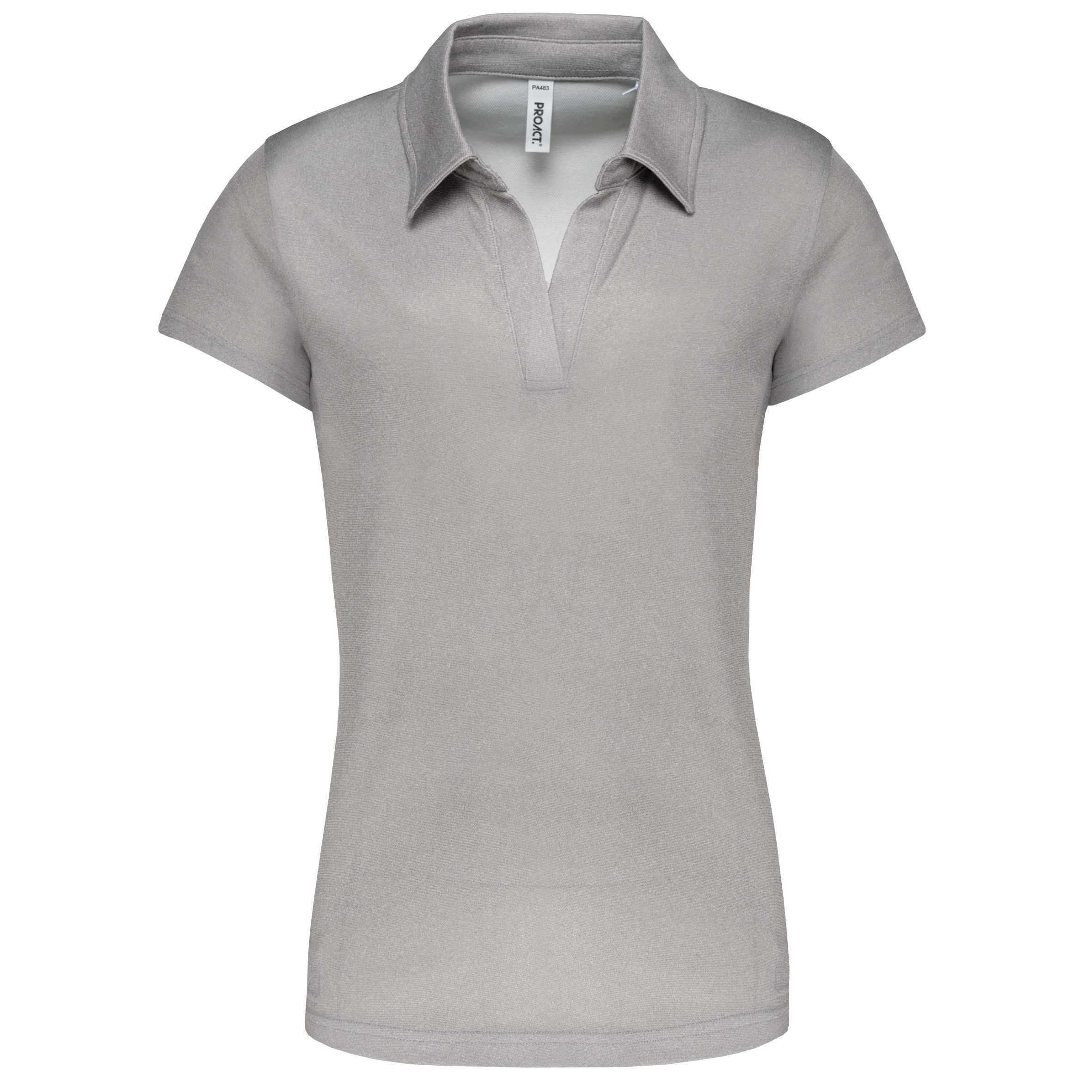 Polo deportivo manga corta mujer Grey Melange