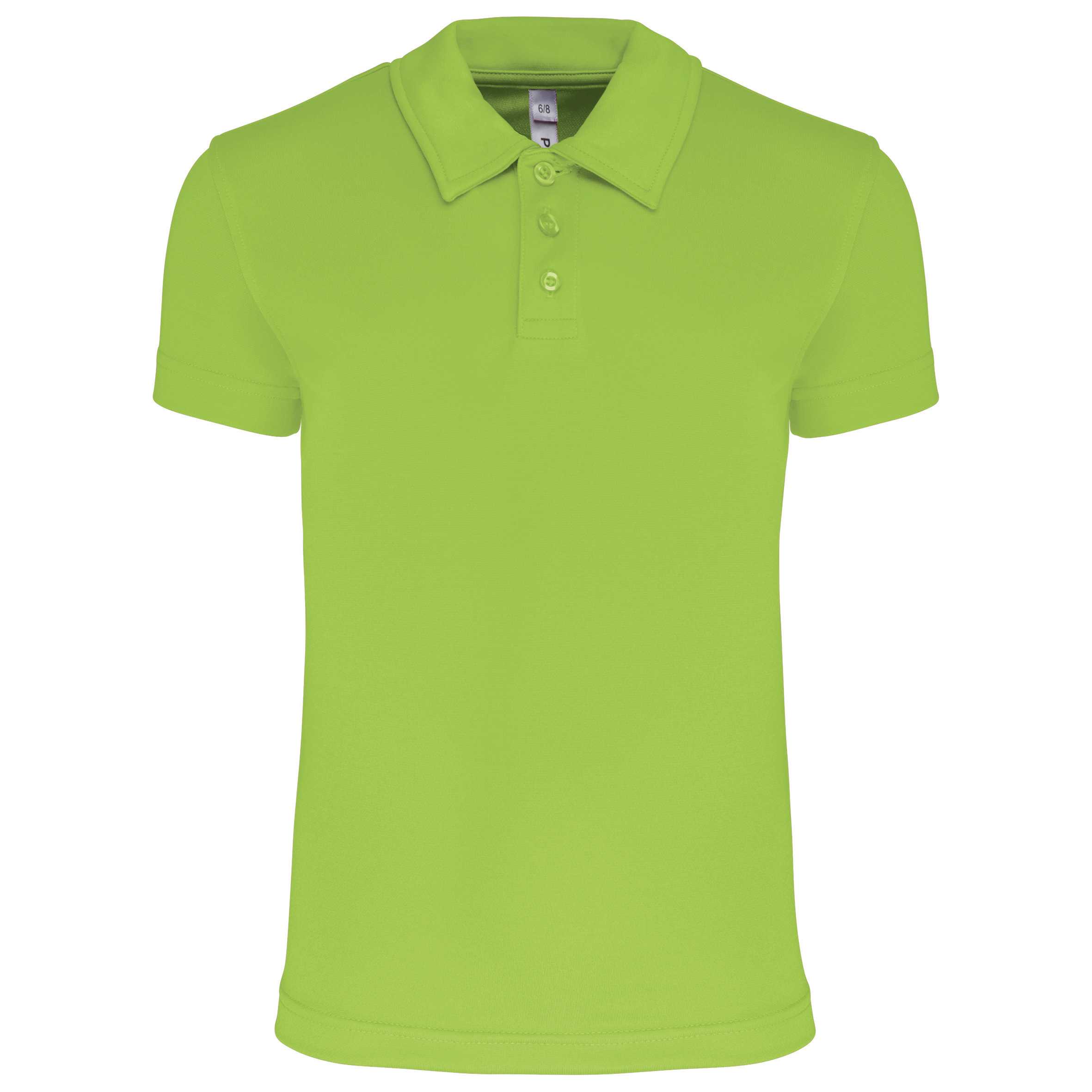 Polo deportivo manga corta niños Lime