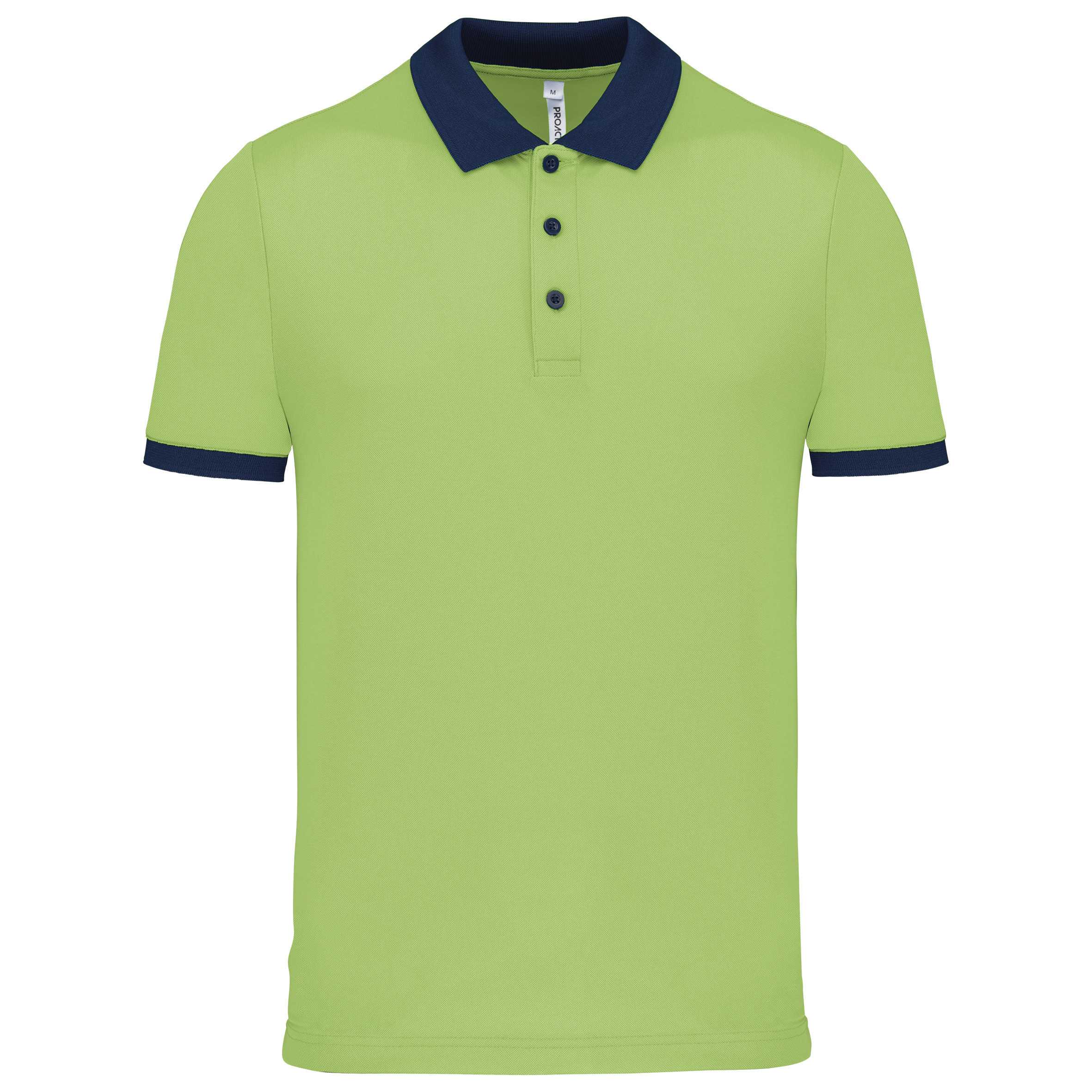 Polo piqué performance hombre Lime / Sporty Navy