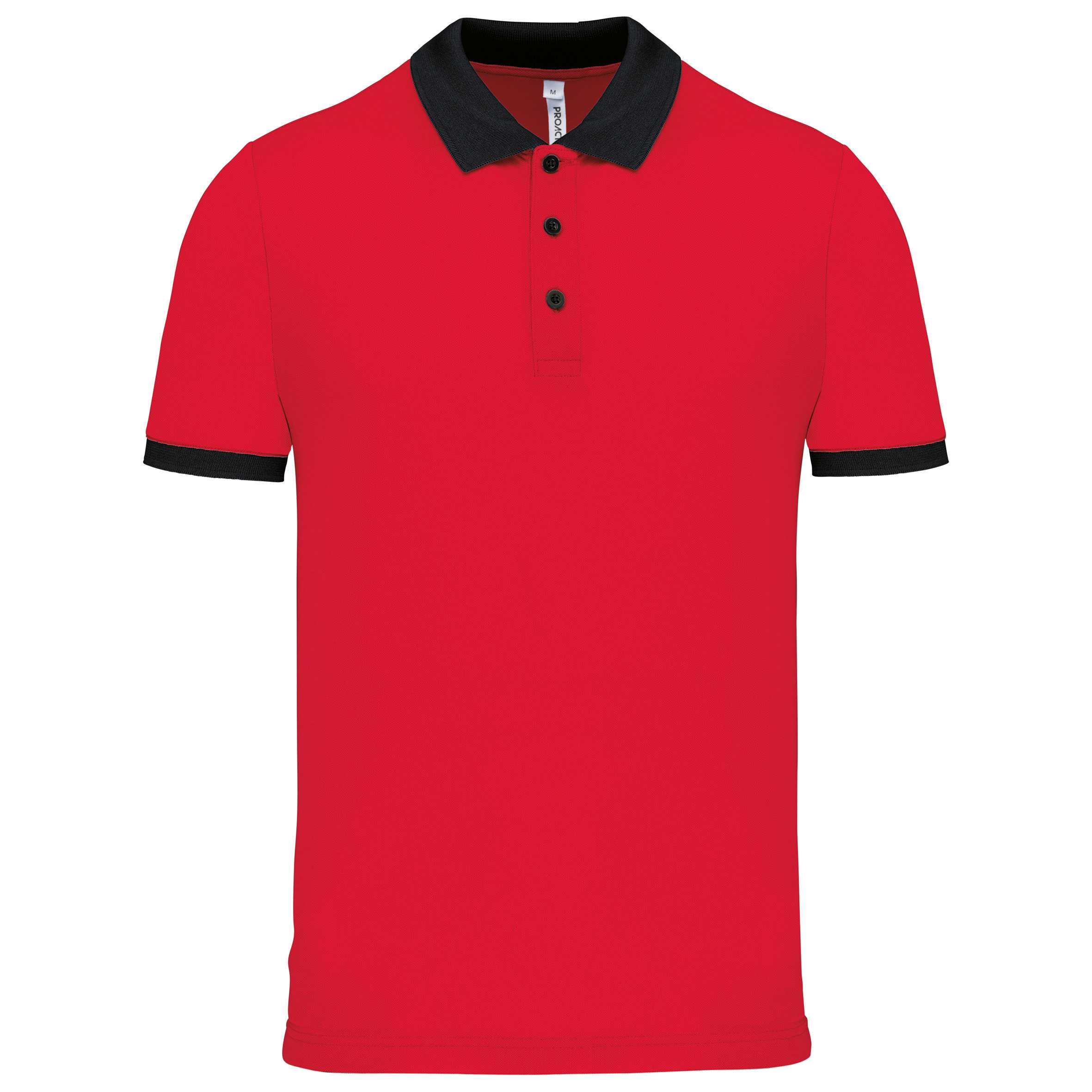 Polo piqué performance hombre Red / Black
