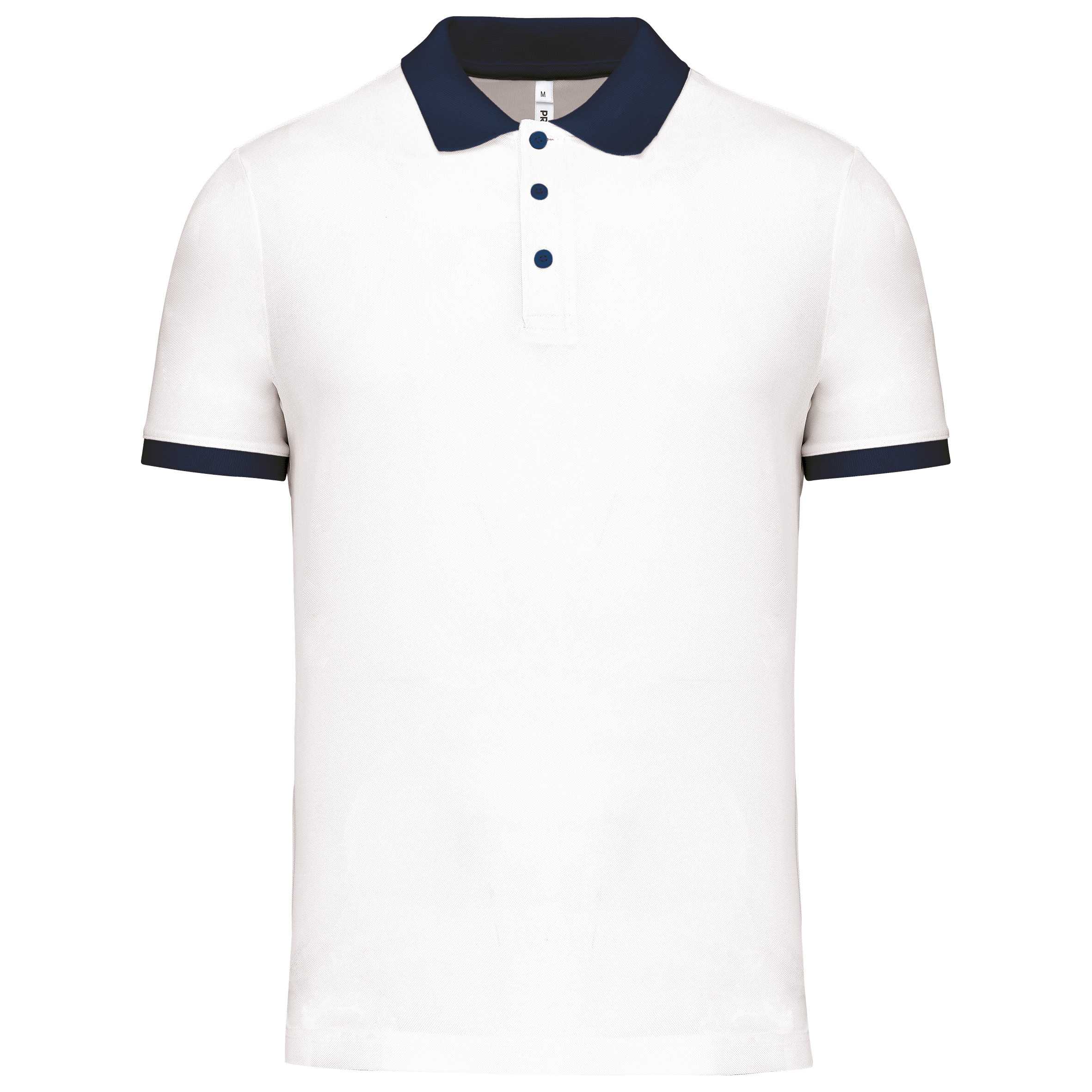 Polo piqué performance hombre White / Sporty Navy