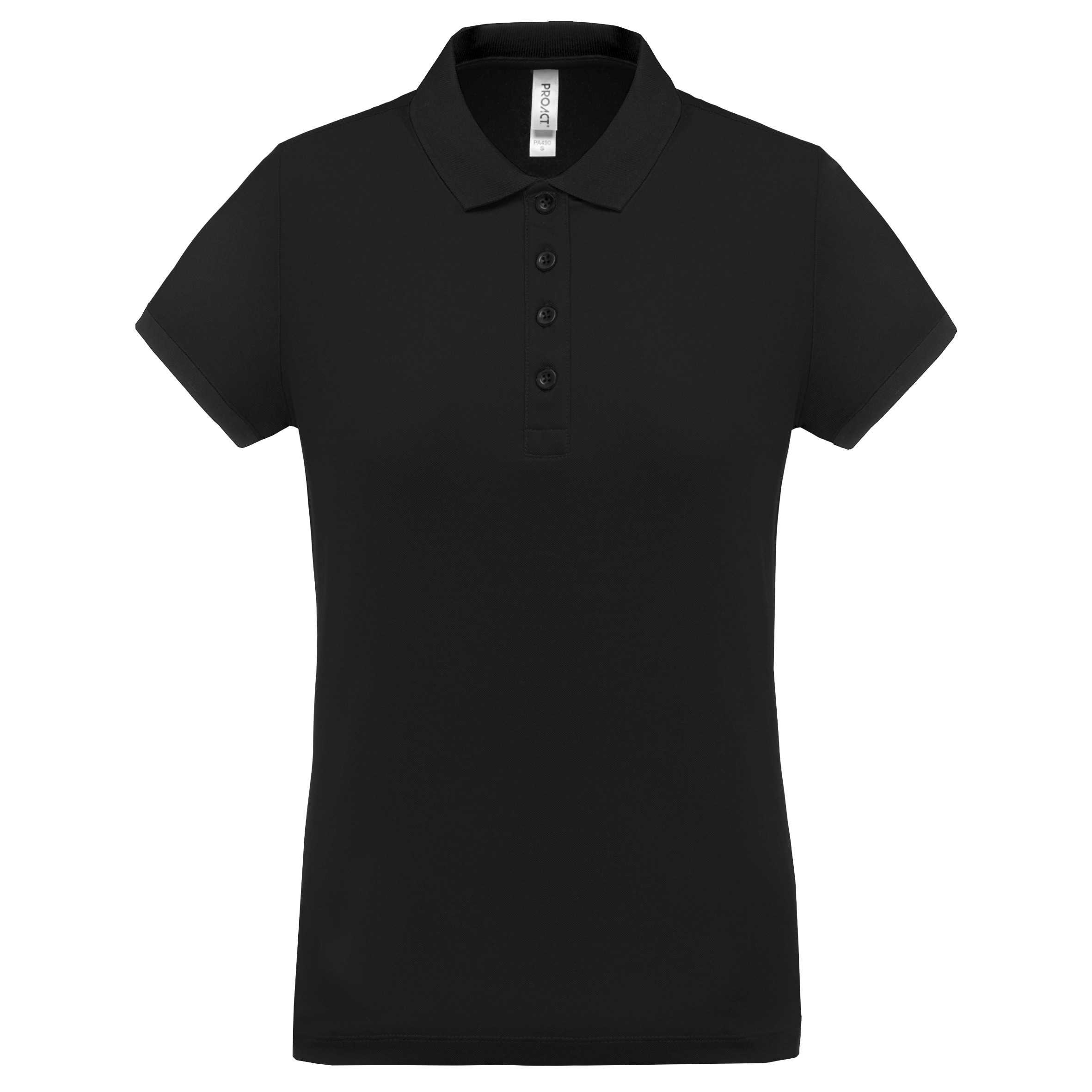 Polo piqué performance mujer Black