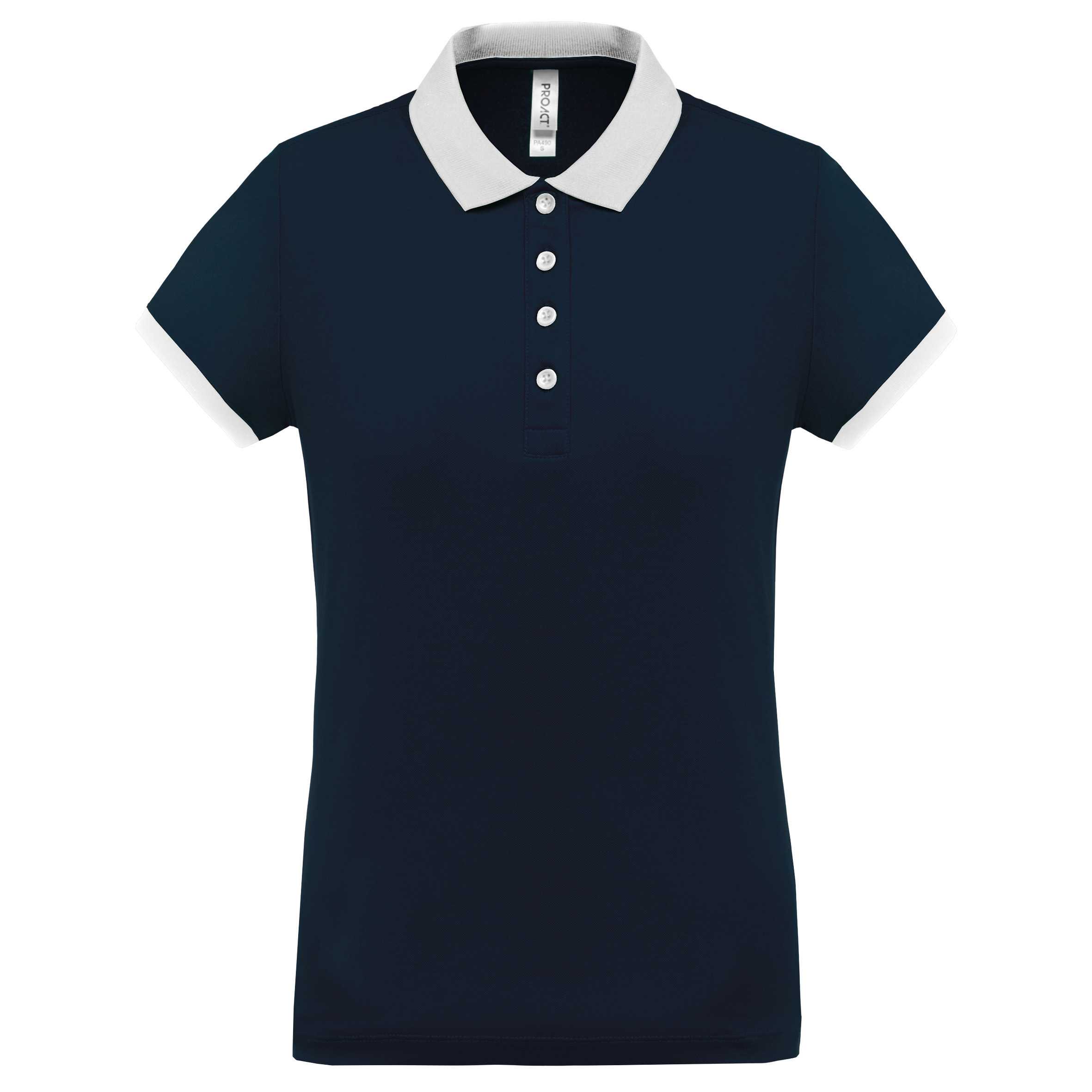 Polo piqué performance mujer Sporty Navy / White