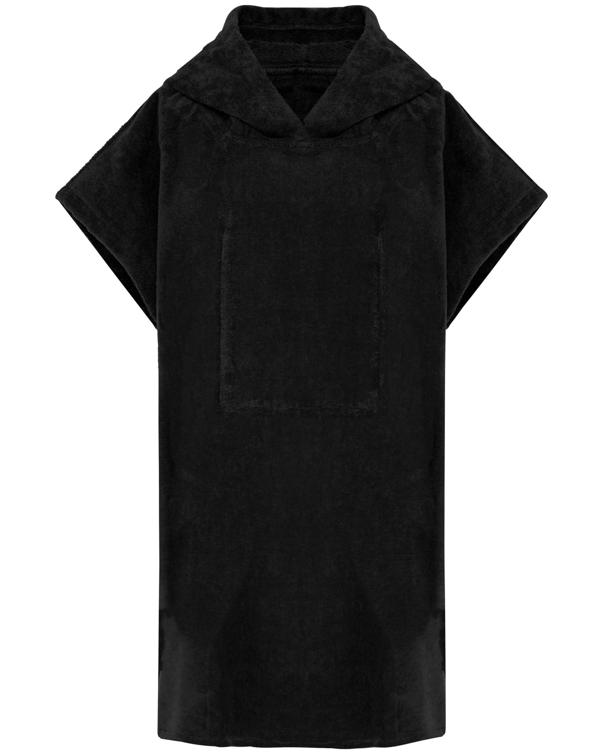 Poncho de rizo con capucha niño Black