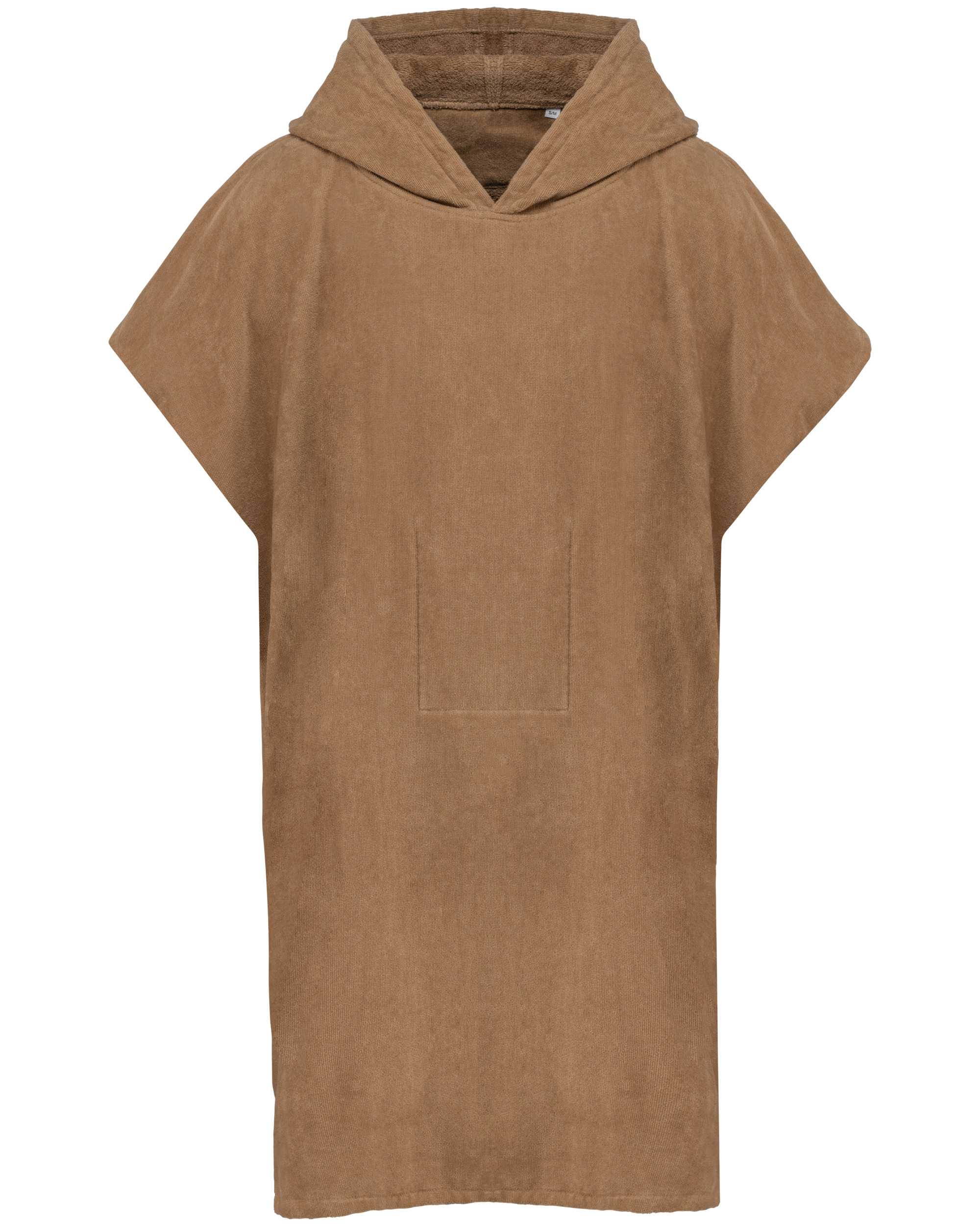 Poncho de rizo con capucha niño Camel