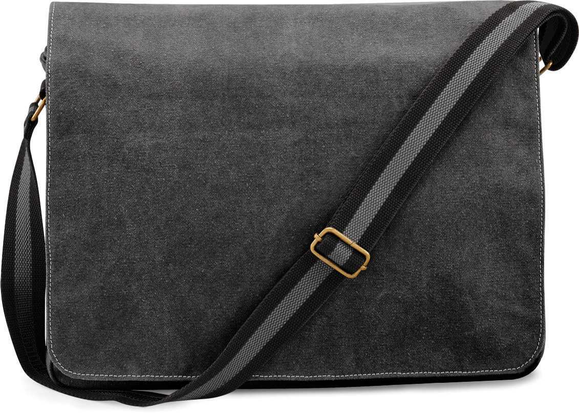 Bolsa mensajero canvas estilo vintage Vintage Black