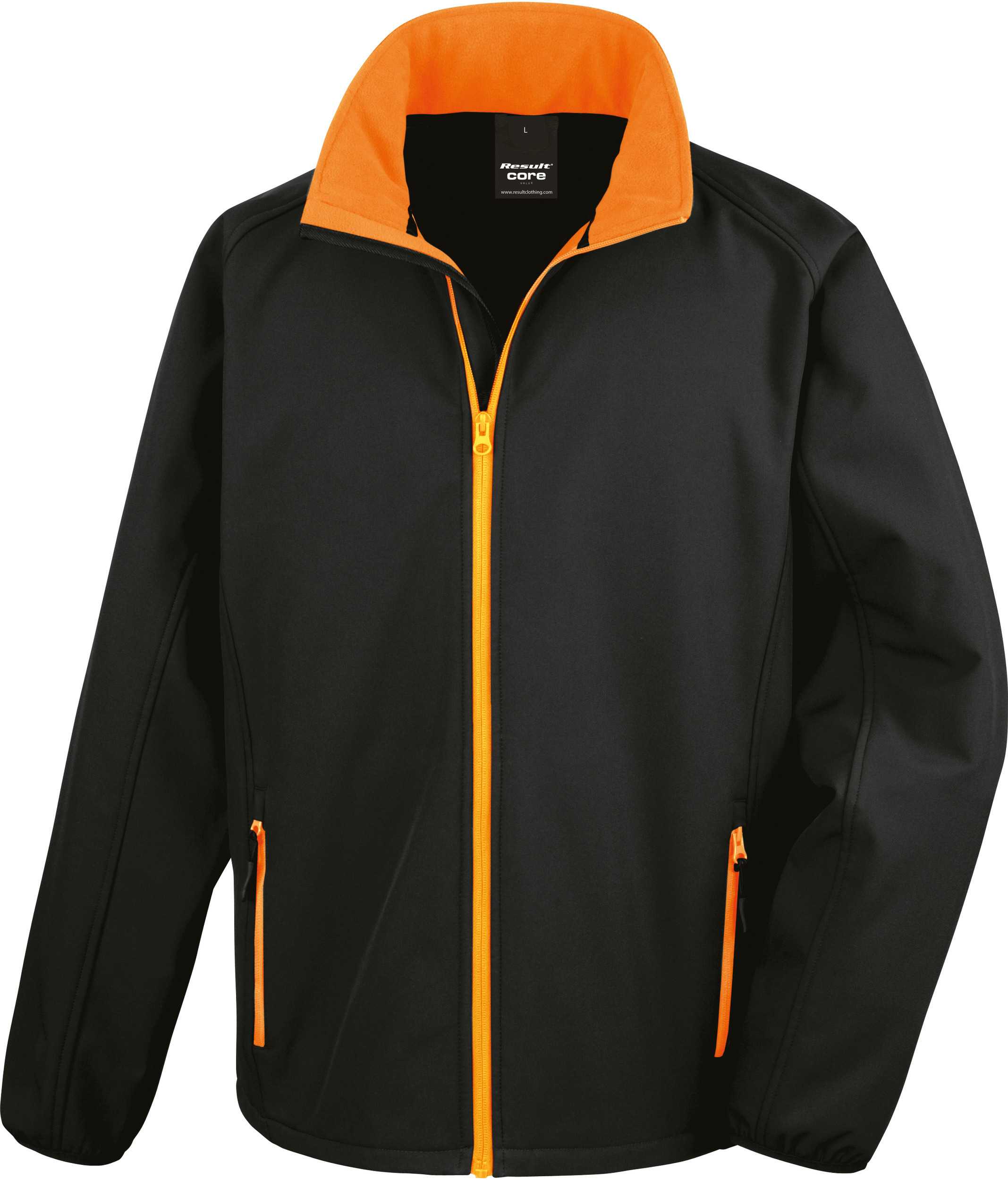 Chaqueta Softshell Printable hombre Black / Orange