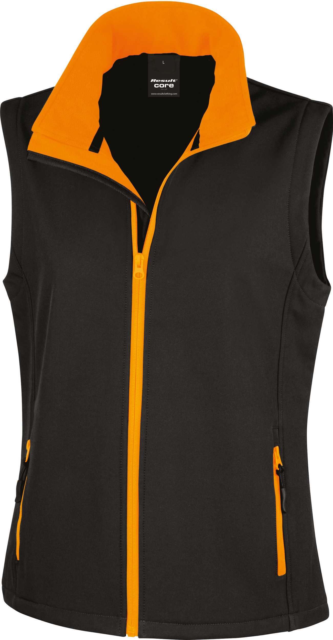 Chaleco Softshell Printable mujer Black / Orange