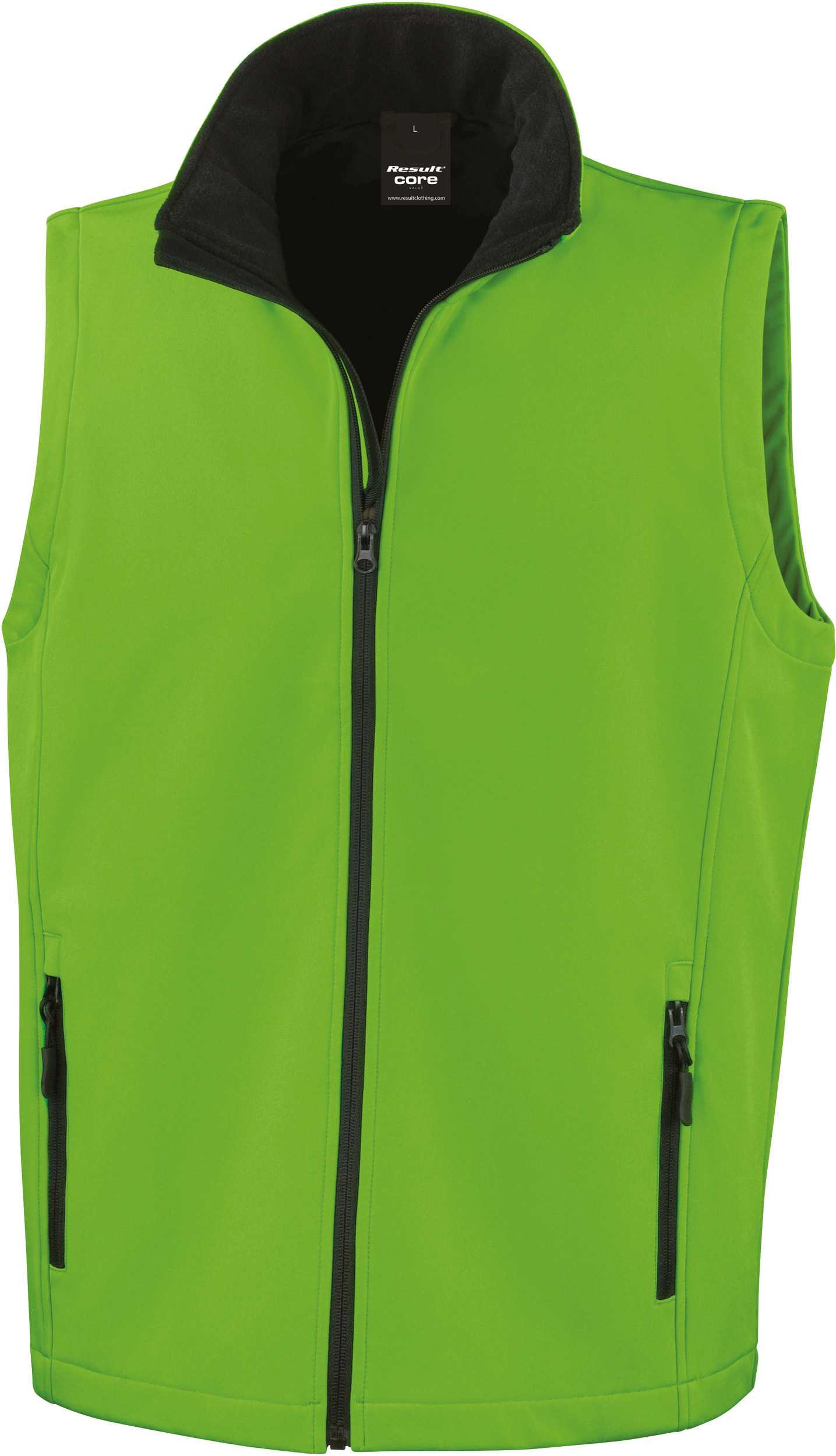 Chaleco Softshell Printable hombre Vivid Green / Black