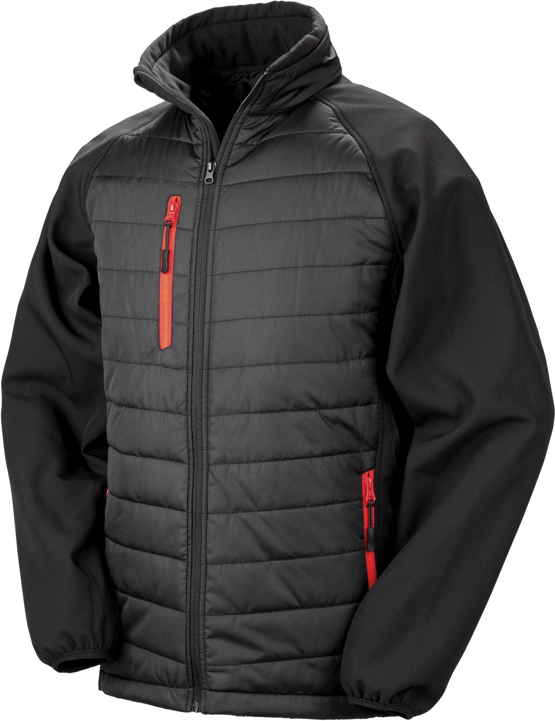 Chaqueta Softshell Black Compass acolchada reciclada Black / Red