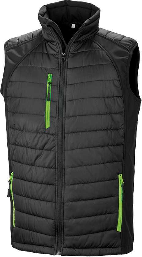 Chaleco Softshell Black Compass acolchado reciclado Black / Lime