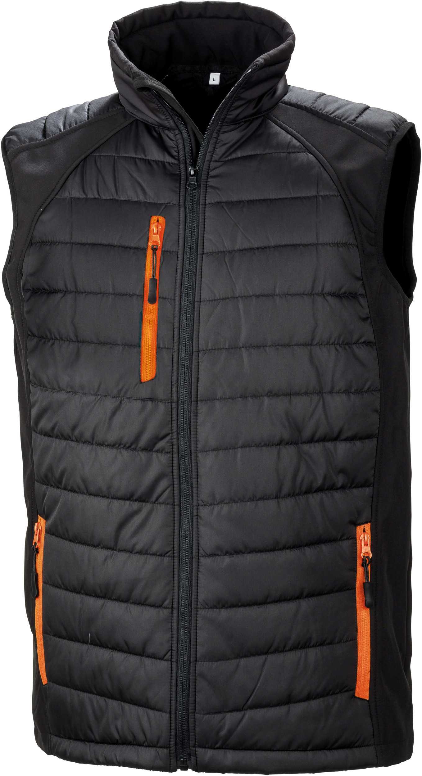 Chaleco Softshell Black Compass acolchado reciclado Black / Orange