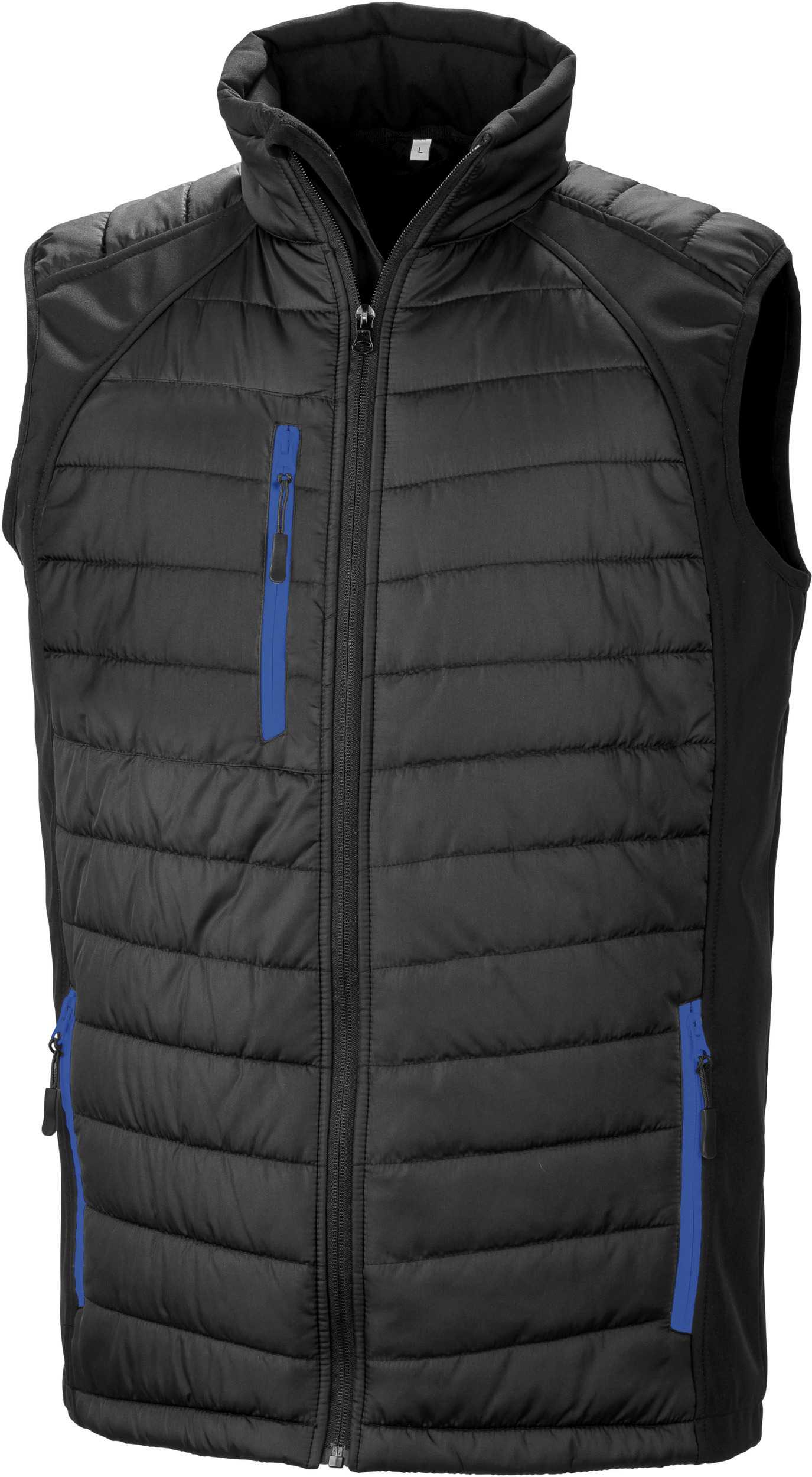 Chaleco Softshell Black Compass acolchado reciclado Black / Royal Blue