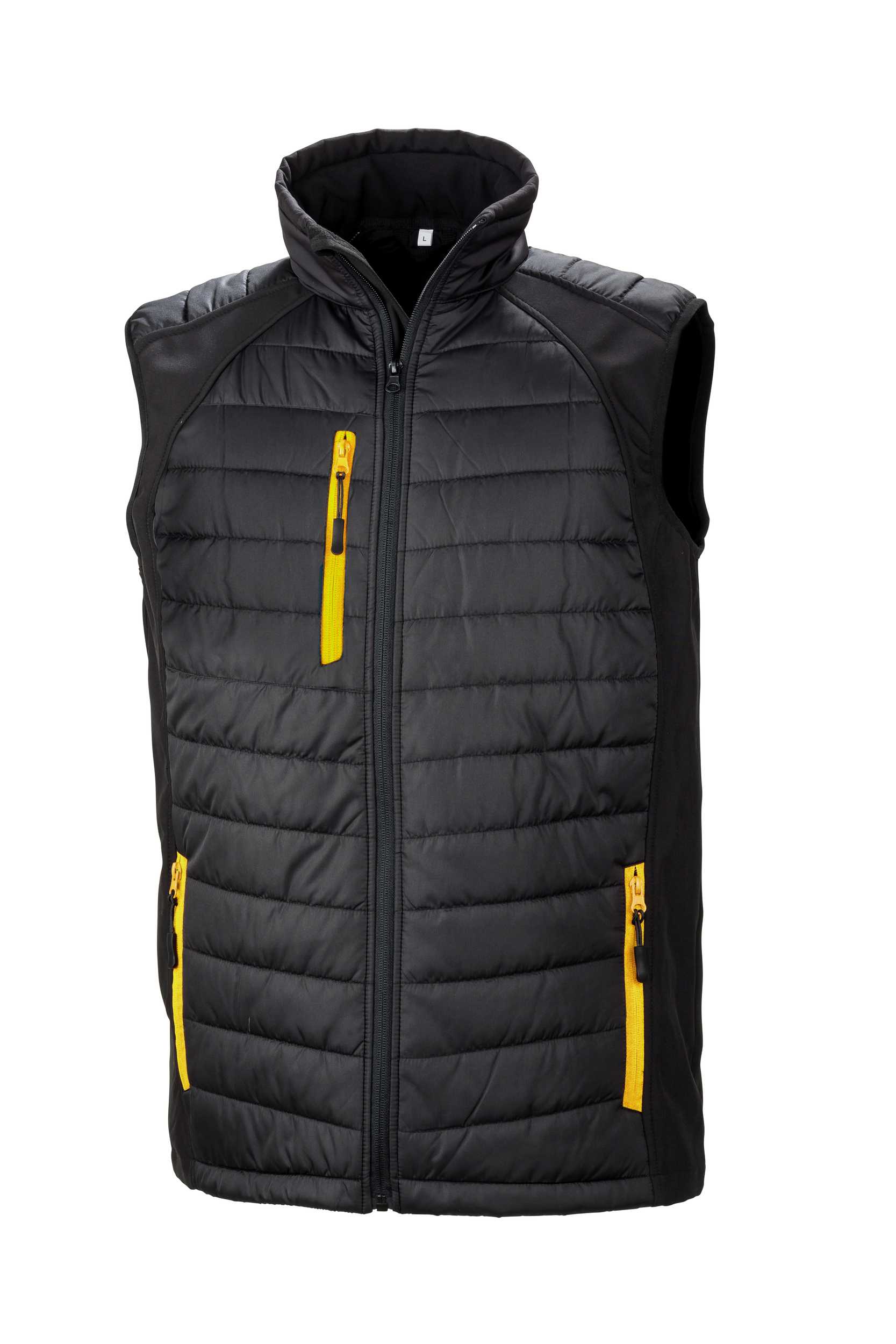 Chaleco Softshell Black Compass acolchado reciclado Black / Yellow