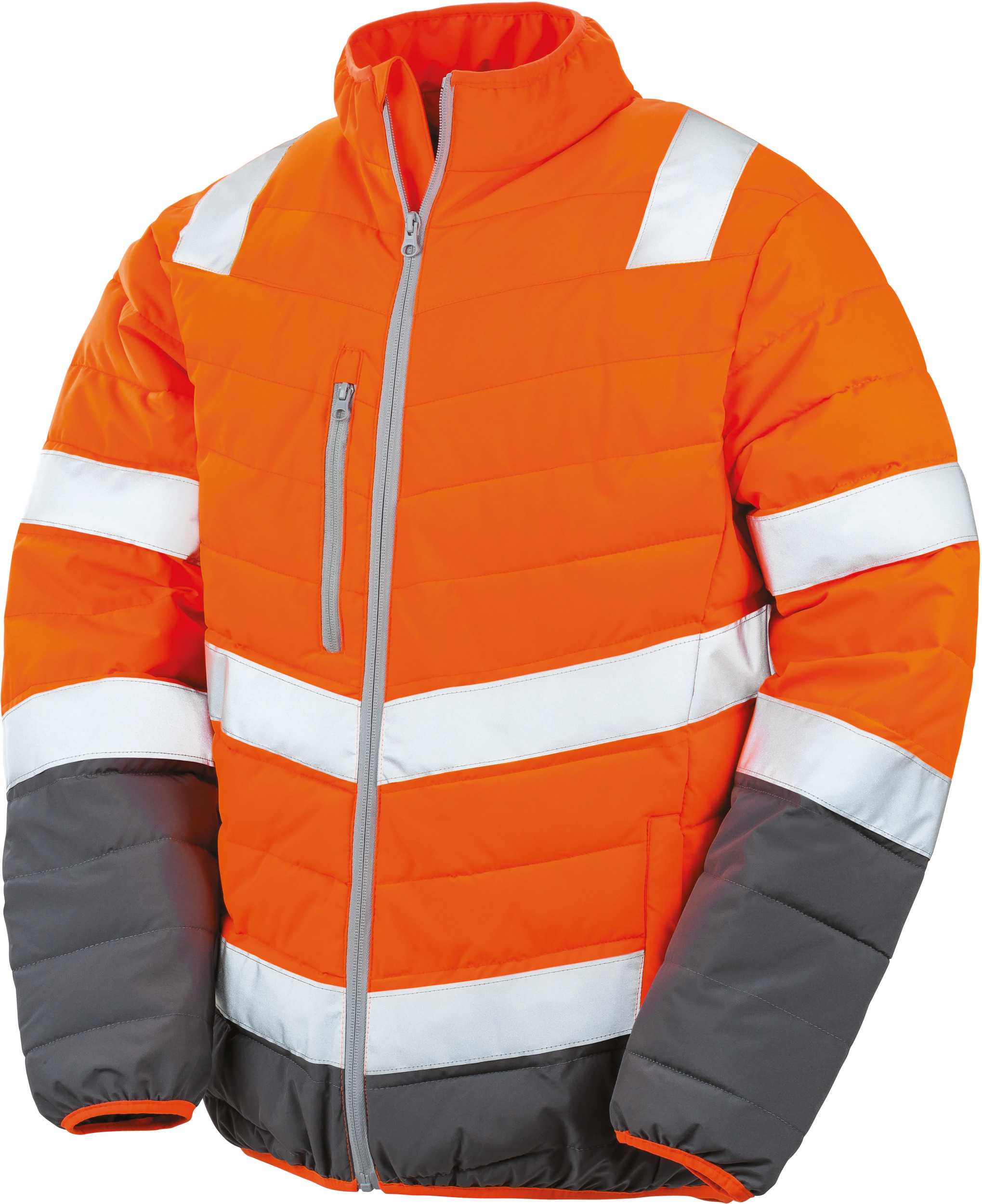 Chaqueta de Seguridad de tacto suave Fluorescent Orange / Grey