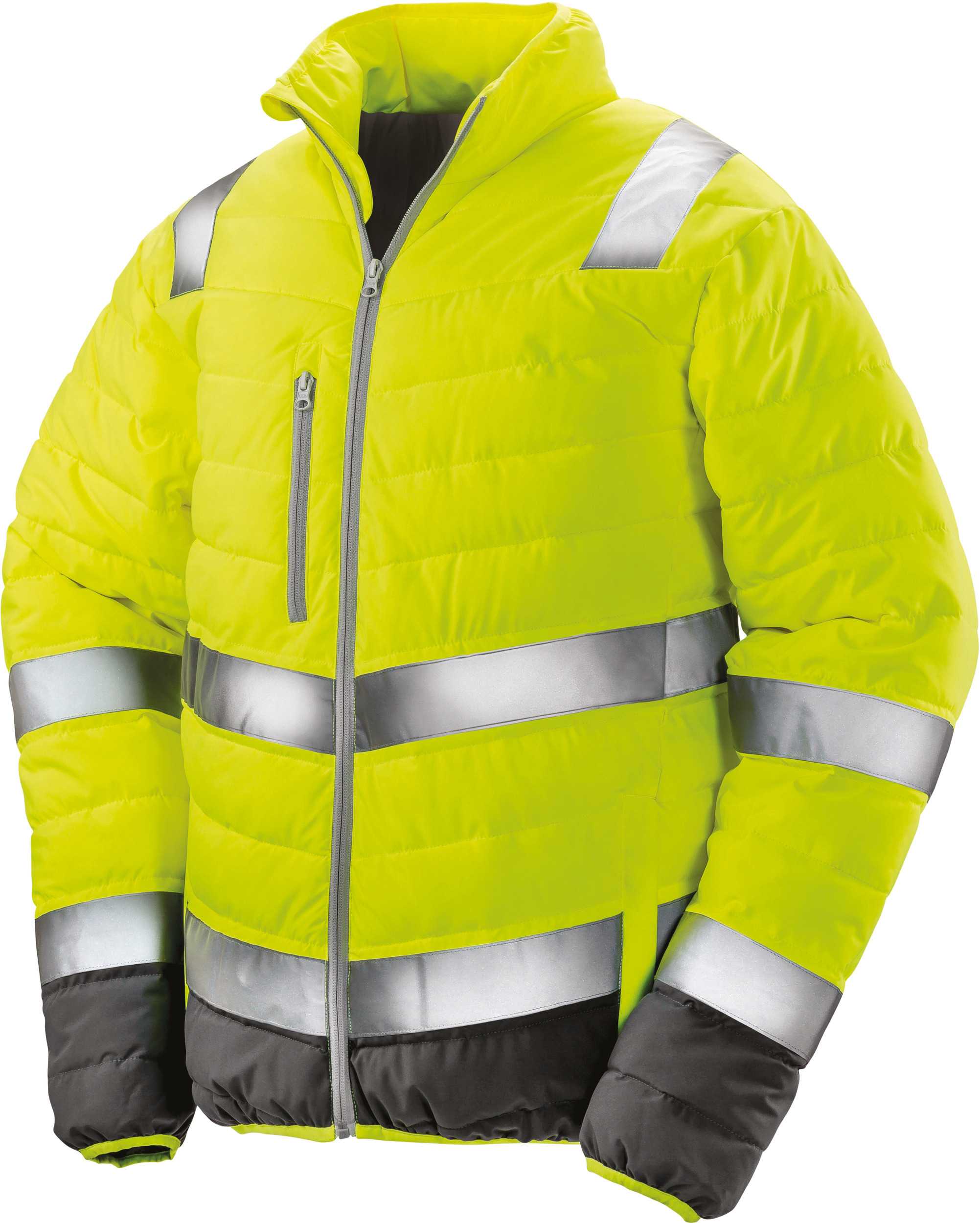 Chaqueta de Seguridad de tacto suave Fluorescent Yellow / Grey