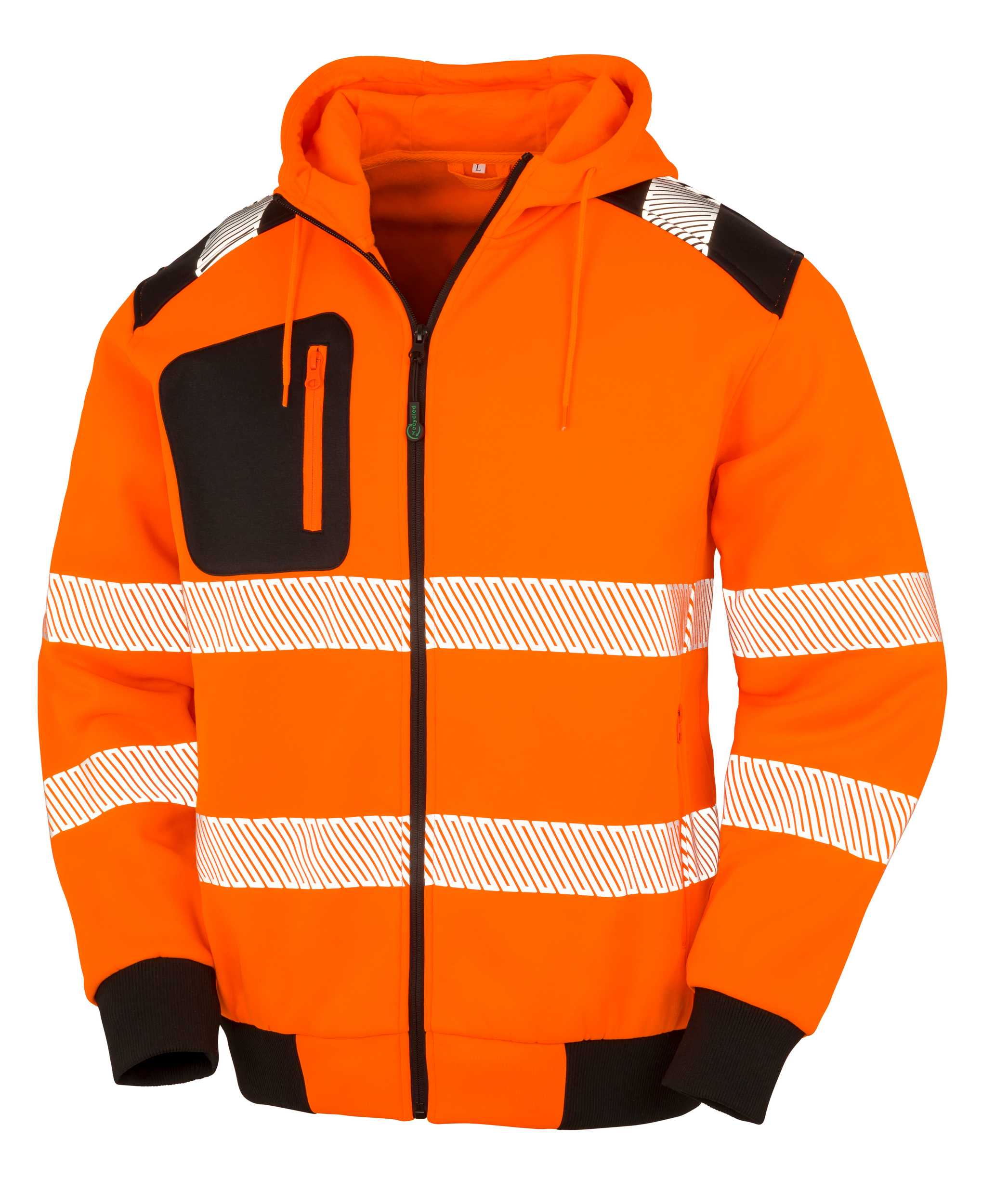 Sudadera capucha de seguridad - Material reciclado Fluorescent Orange