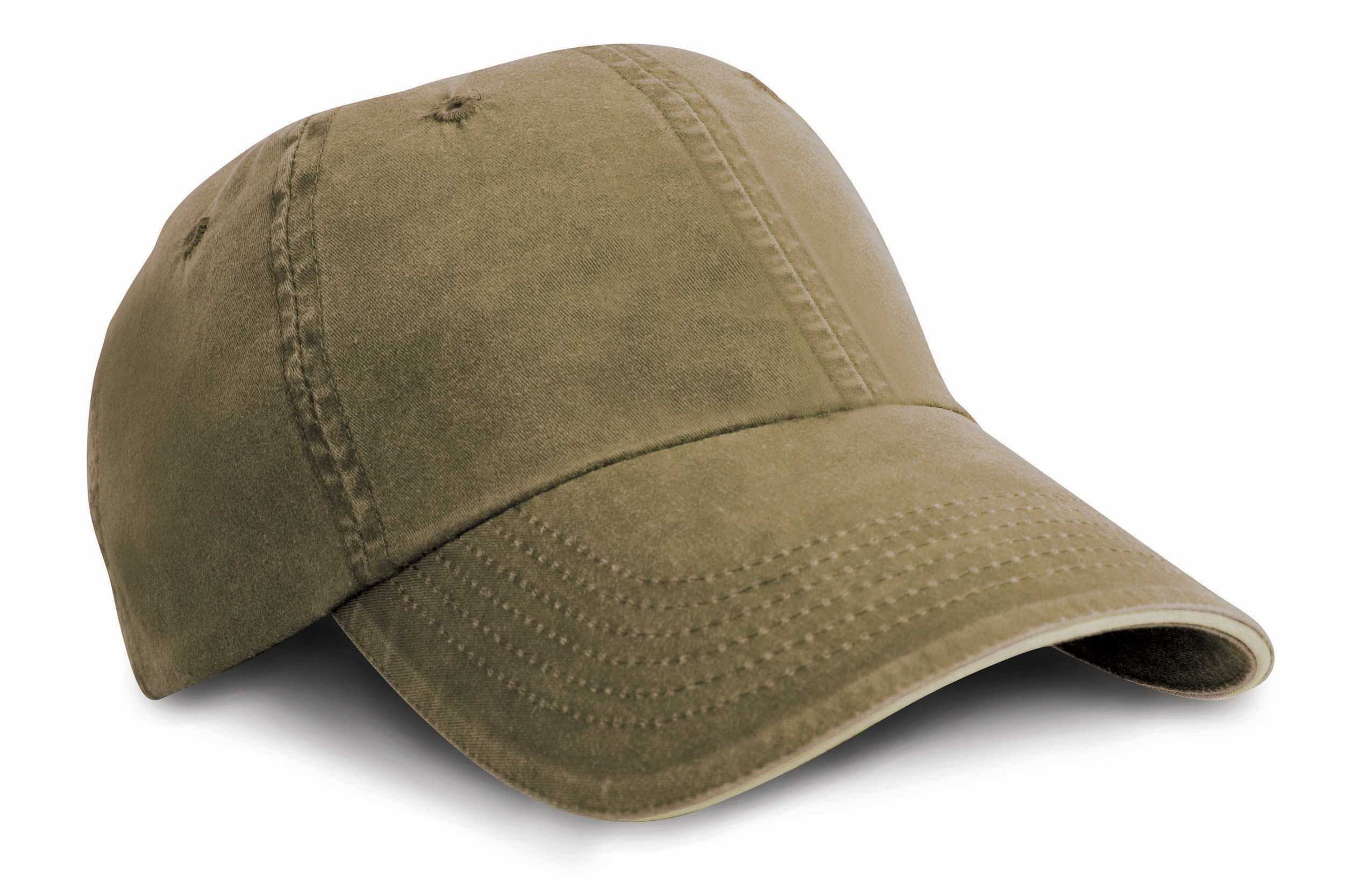 Gorra algodón fino lavado con sándwich Olive / Stone