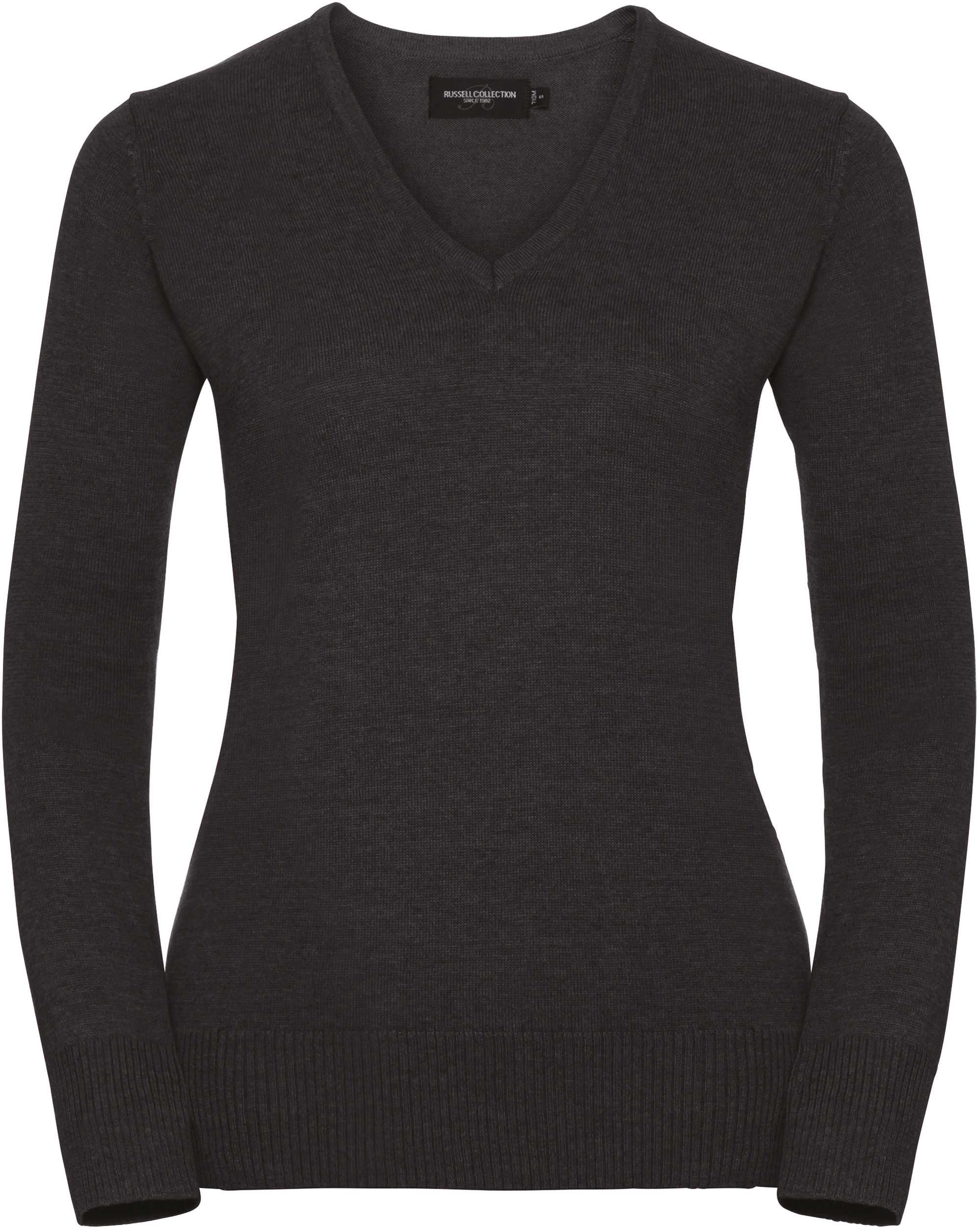 Jersey cuello de pico mujer Charcoal Marl