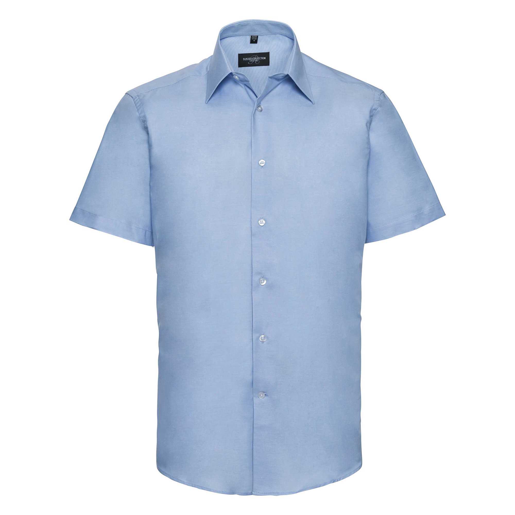 Camisa entallada de hombre de tejido oxford manga corta Oxford Blue