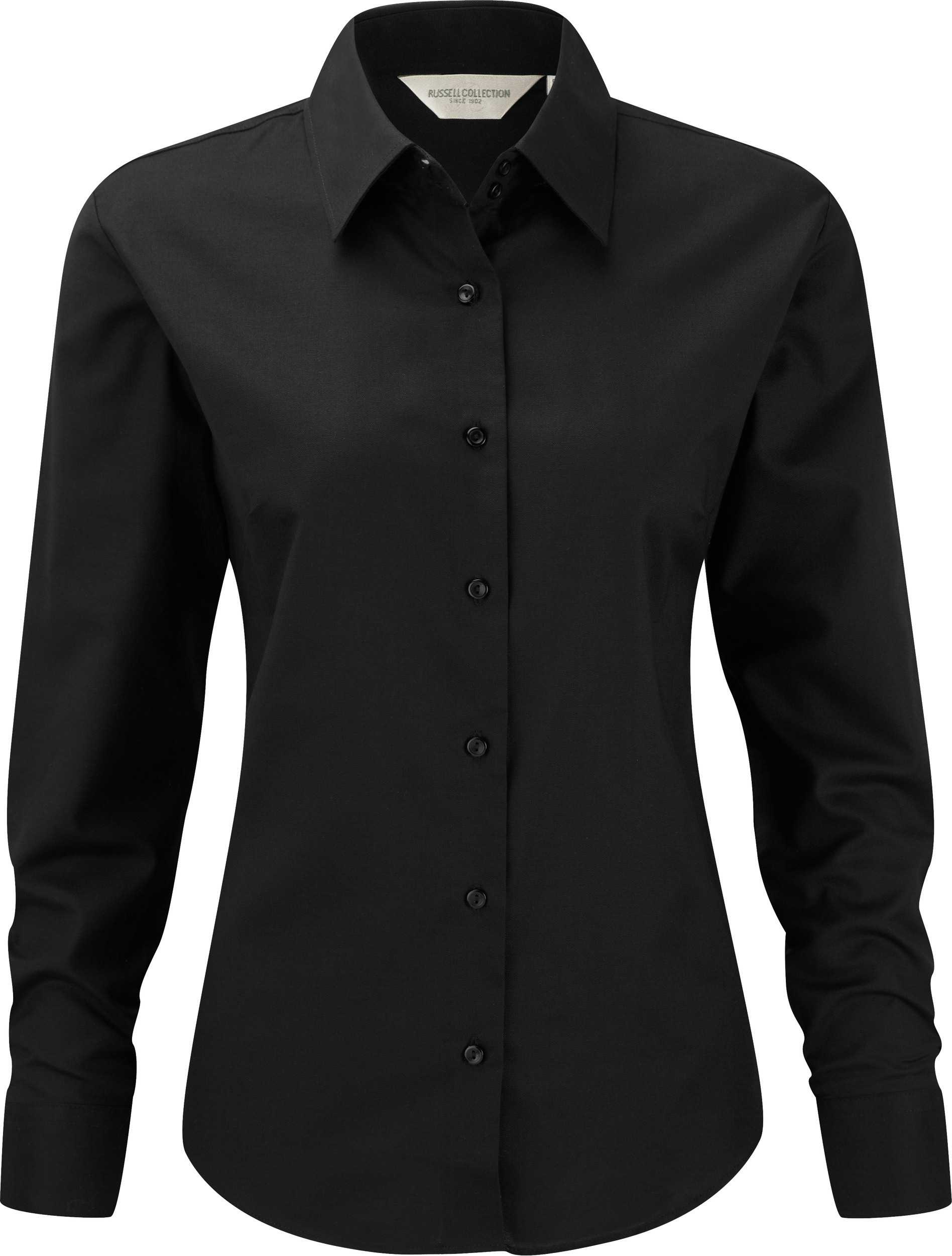 Camisa Oxford manga larga mujer Black