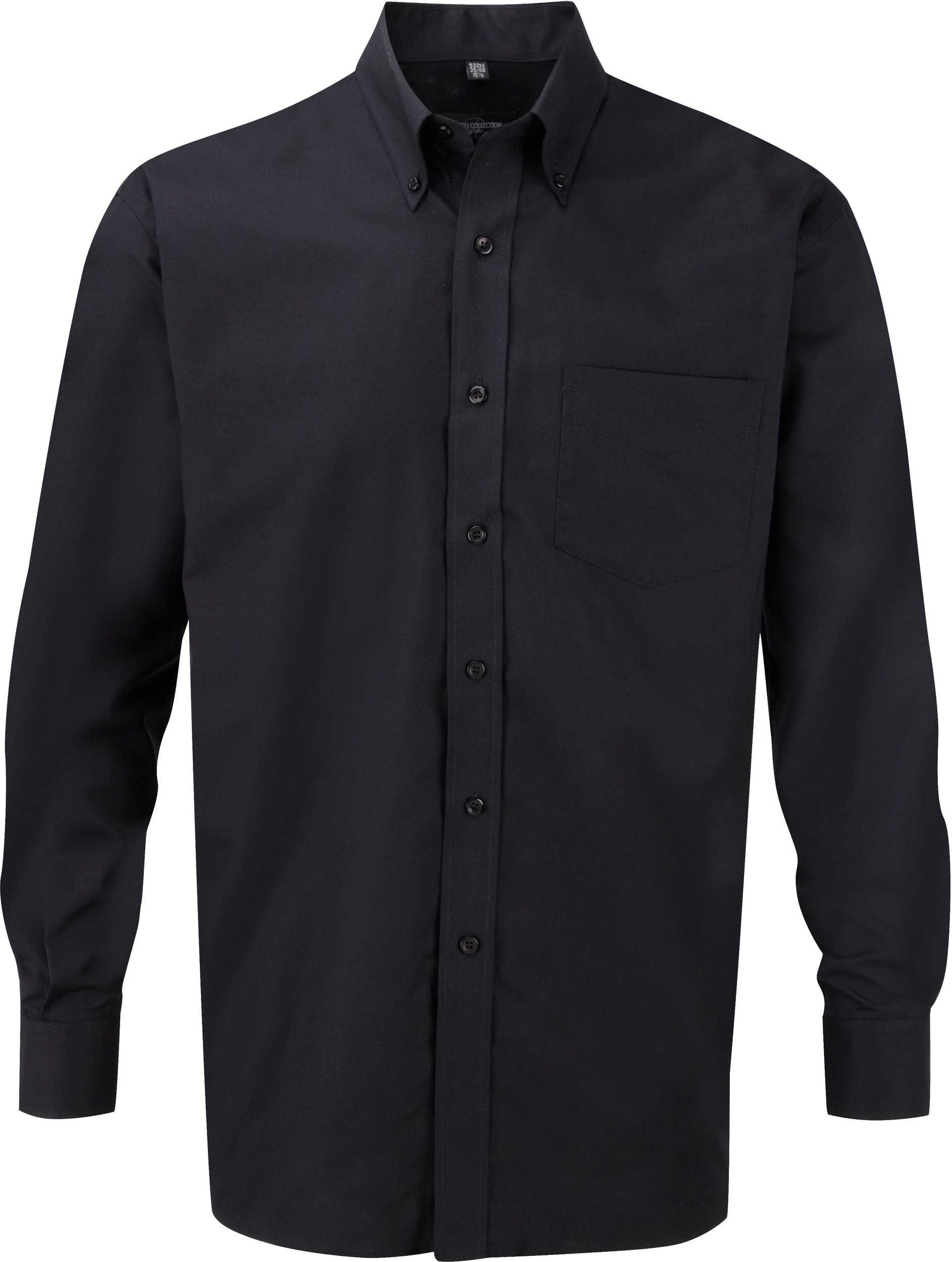 Camisa Oxford manga larga hombre Black