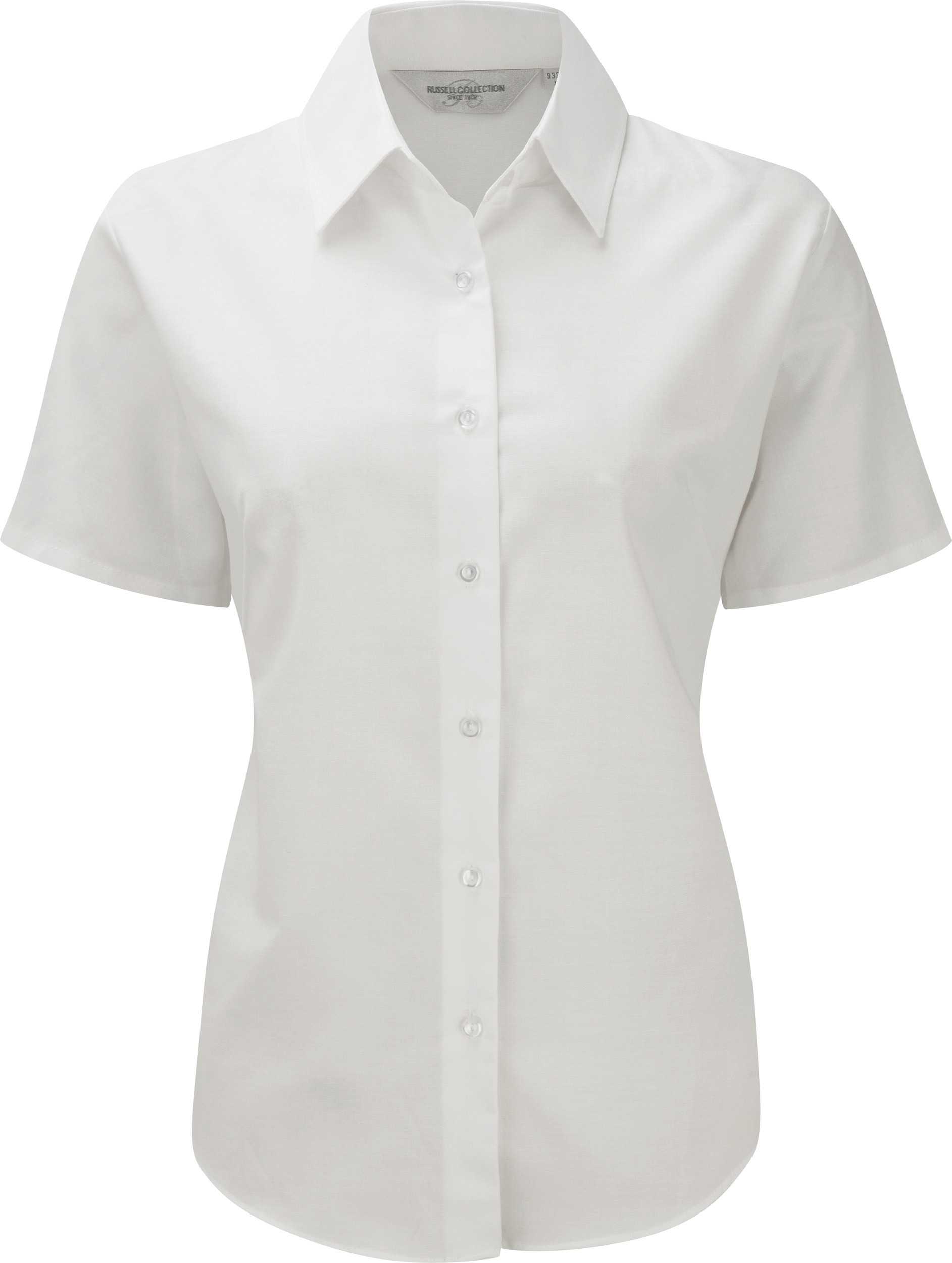 Camisa Oxford manga corta mujer White