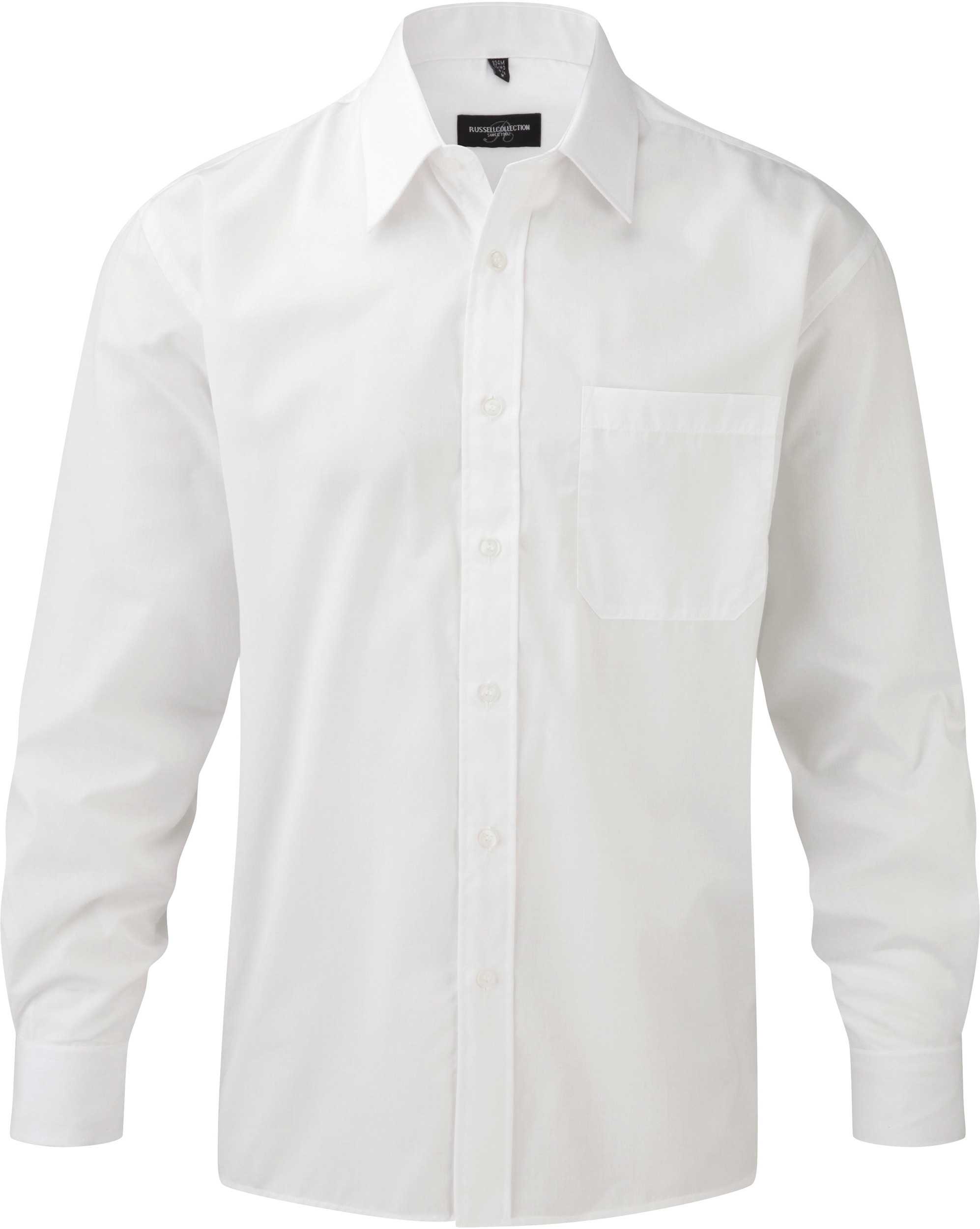 Camisa Popelina de polialgodón manga larga hombre White
