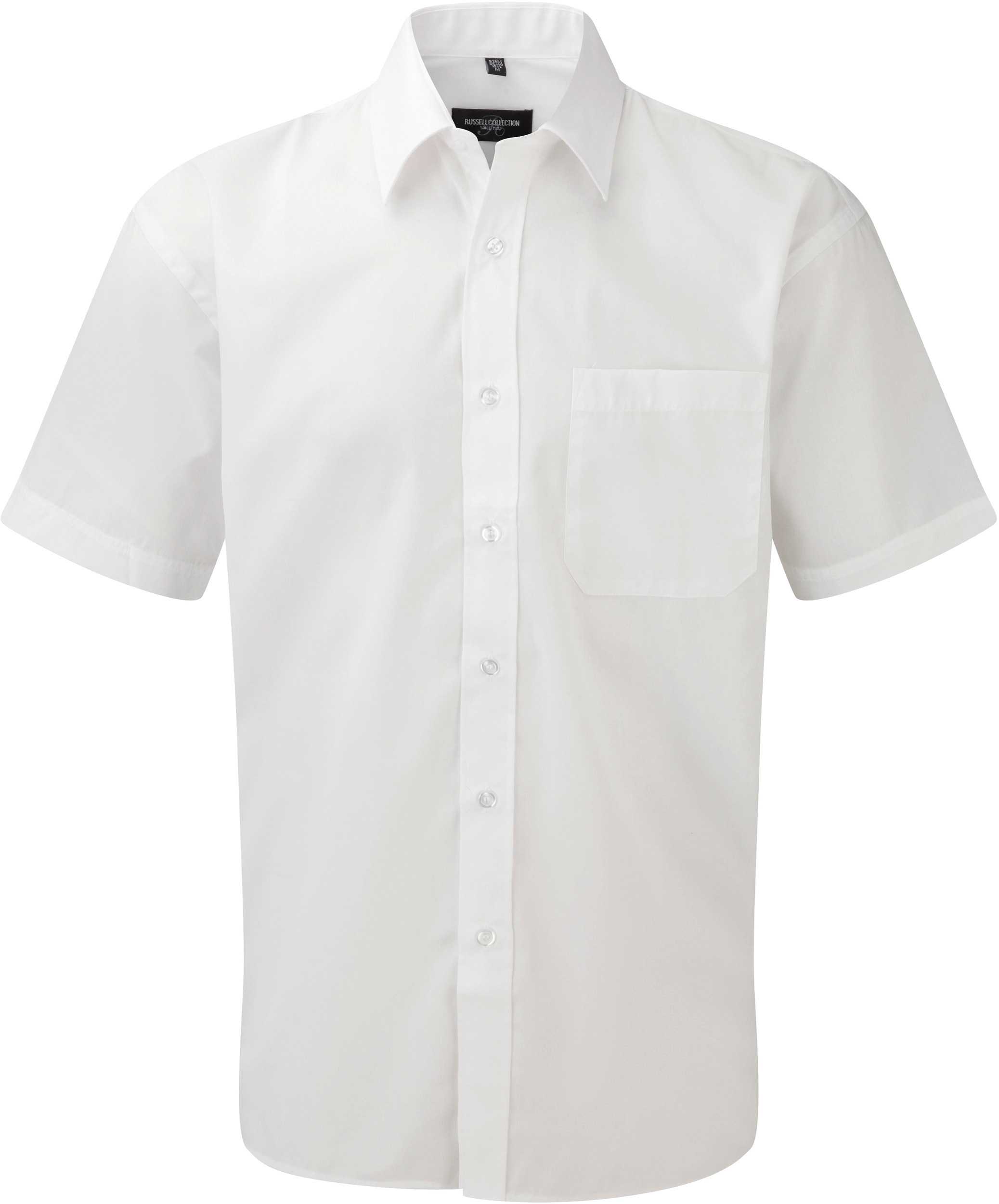 Camisa Popelina de polialgodón manga corta hombre White