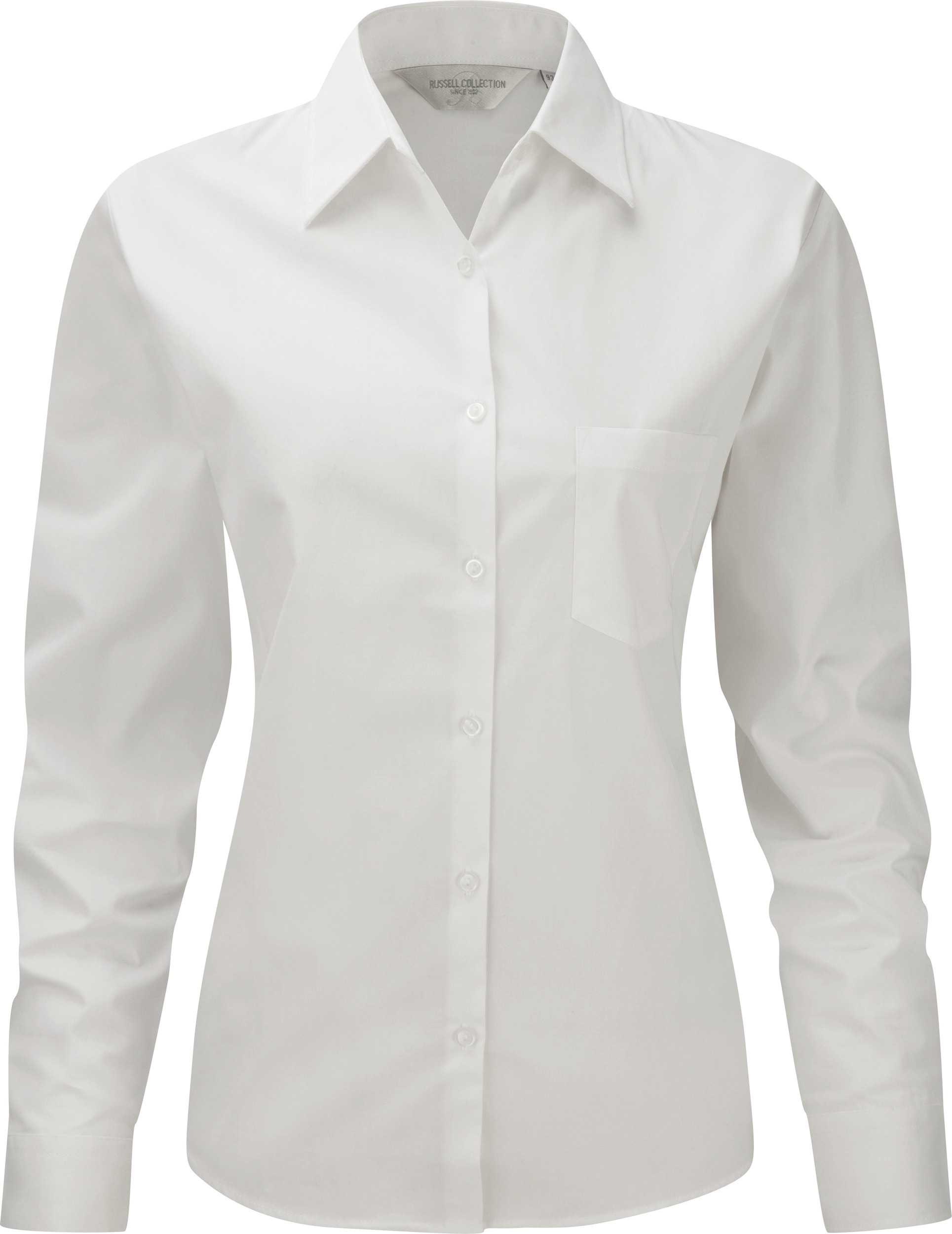 Camisa Popelina de algodón puro manga larga mujer White