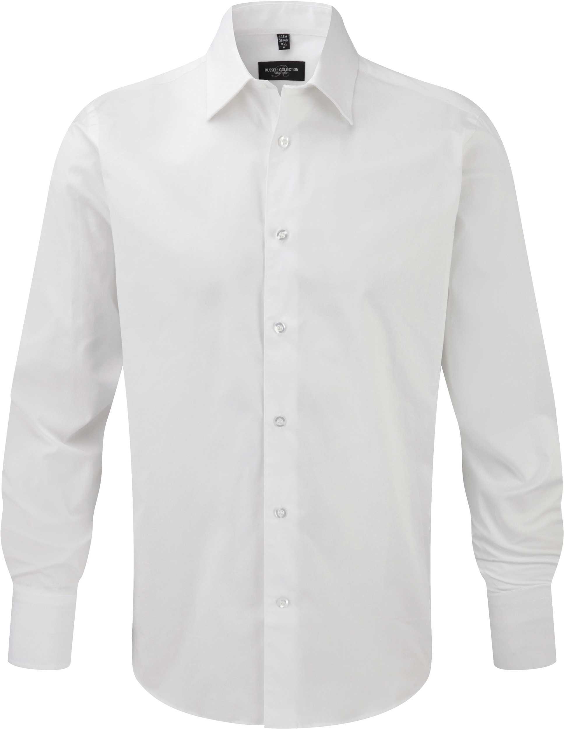 Camisa entallada manga larga hombre White