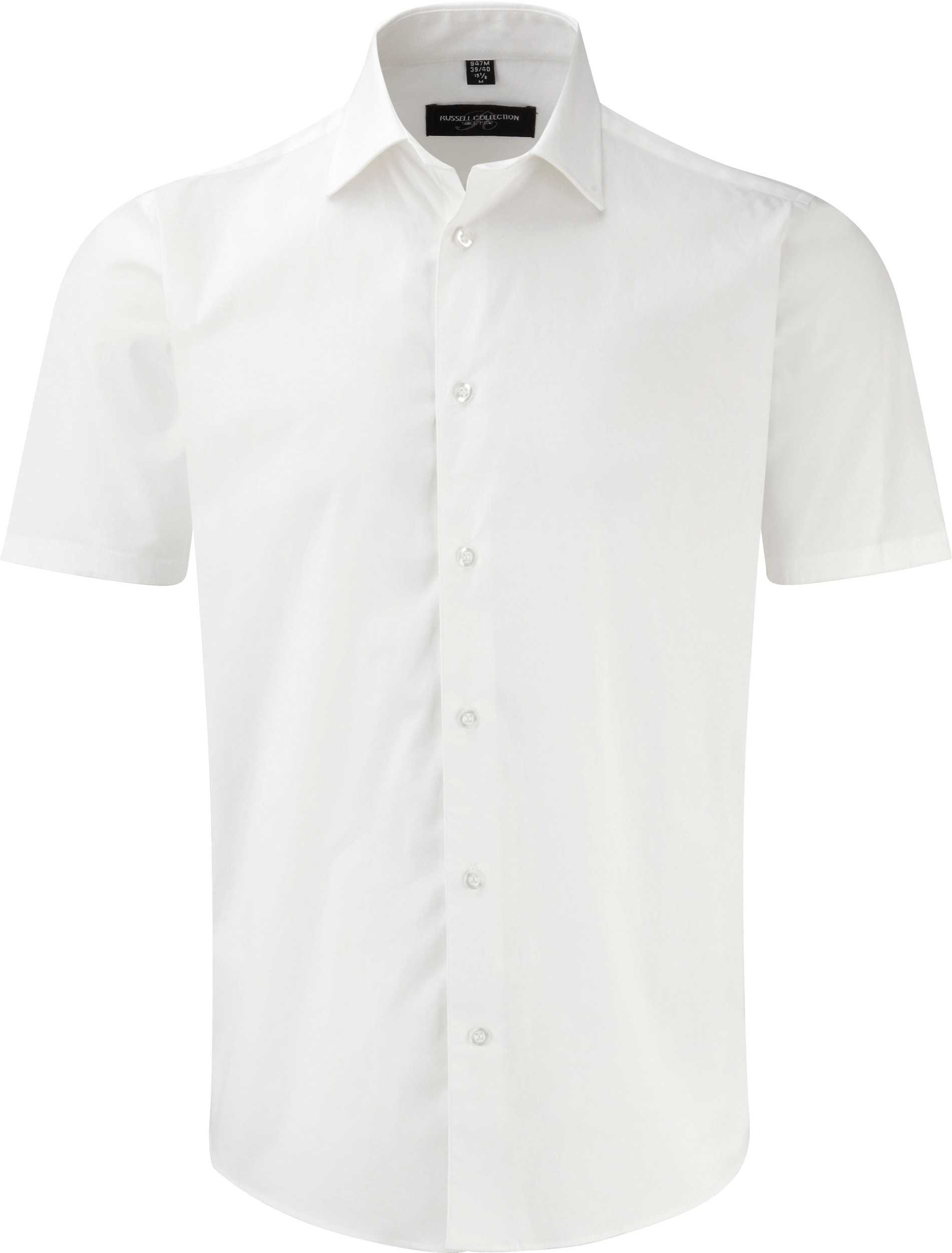 Camisa entallada manga corta hombre White