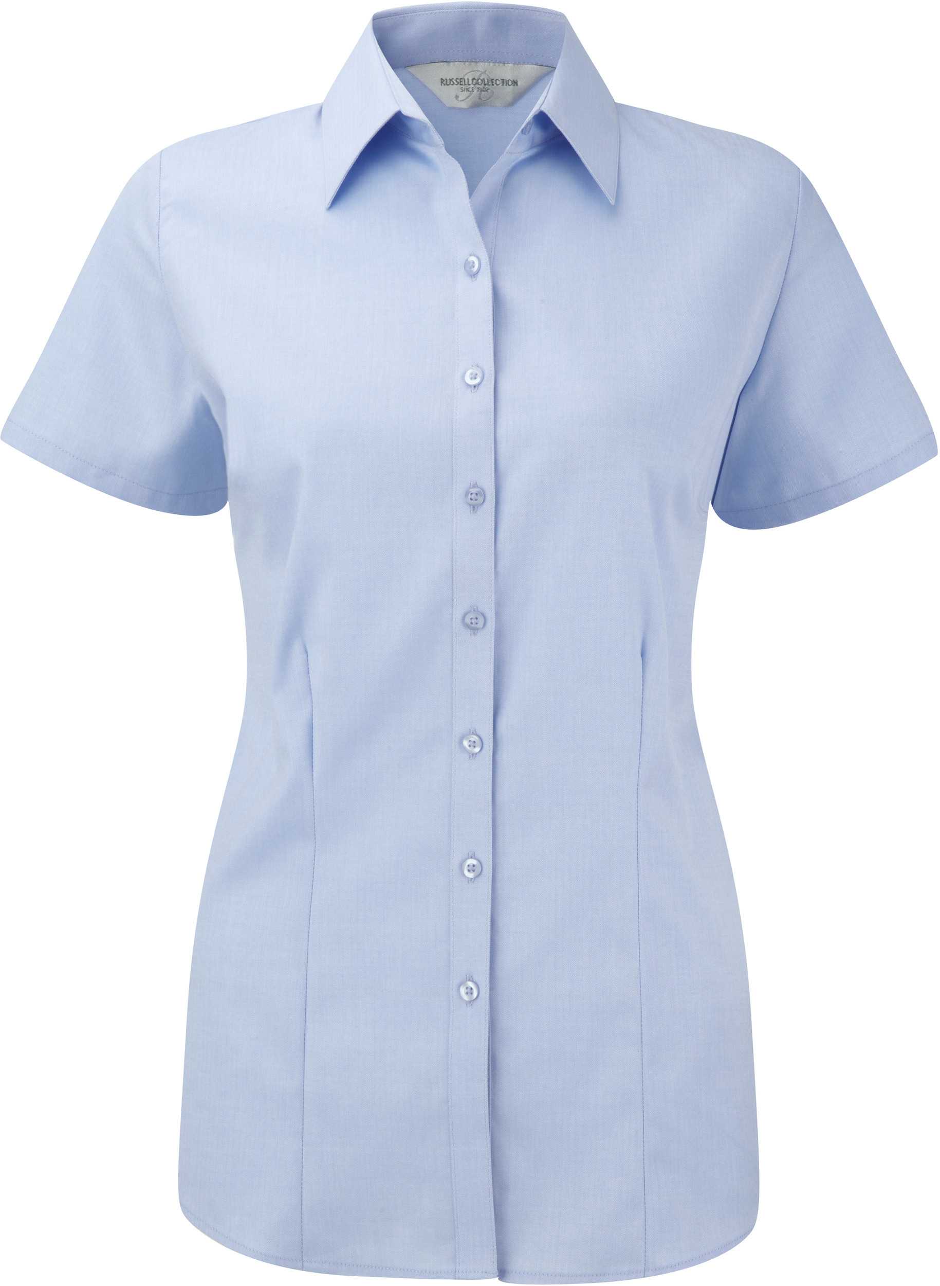 Camisa Espiga manga corta mujer Light Blue