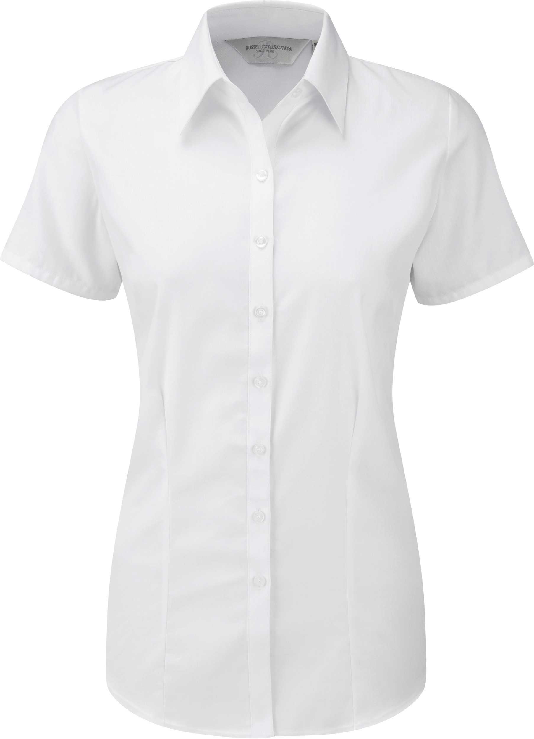 Camisa Espiga manga corta mujer White
