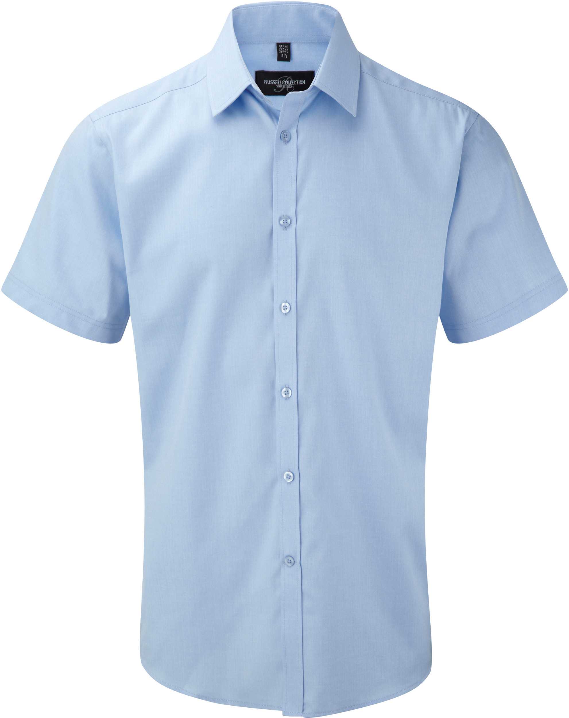 Camisa Espiga manga corta hombre Light Blue