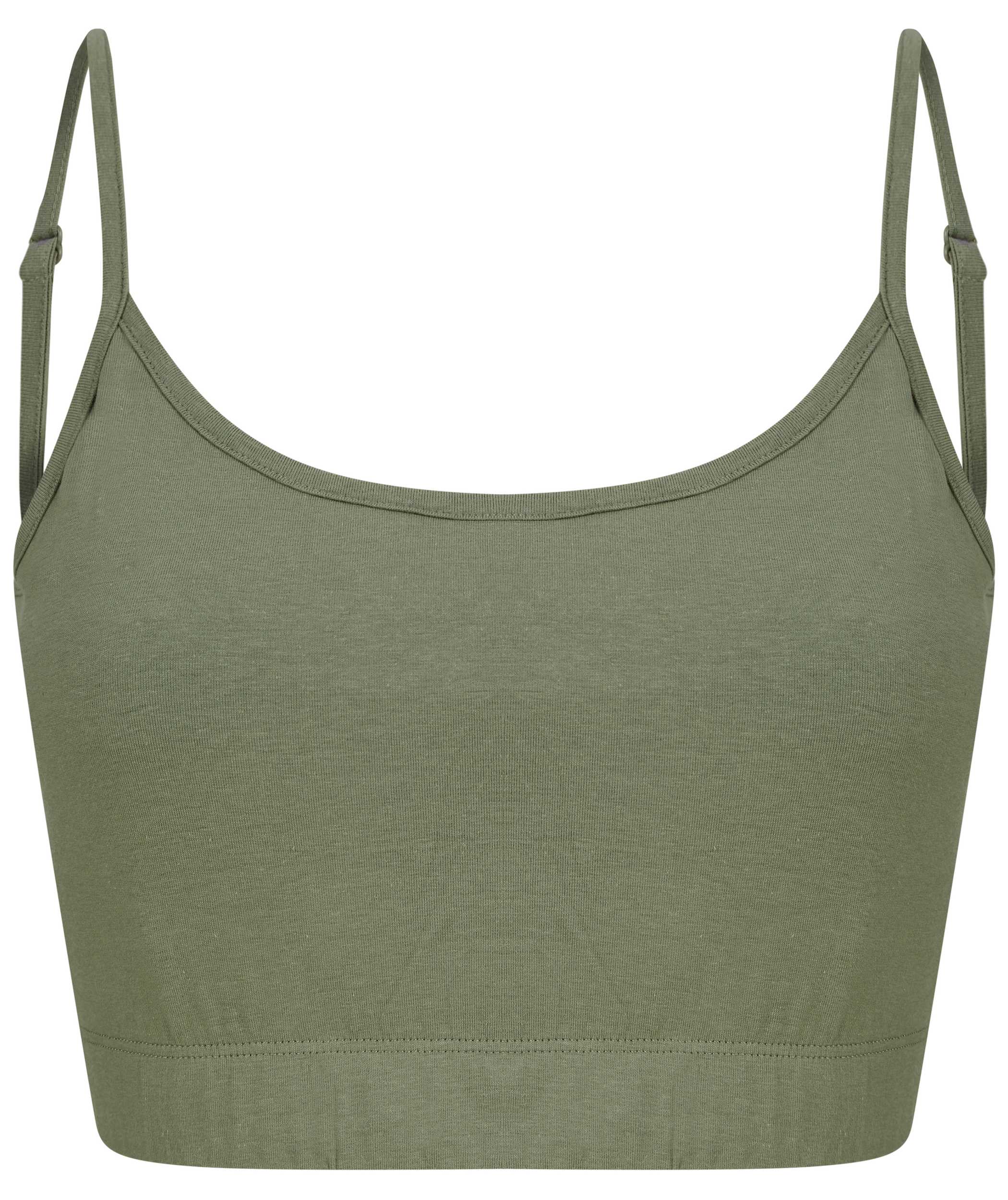 Top corto ecorresponsable mujer Khaki