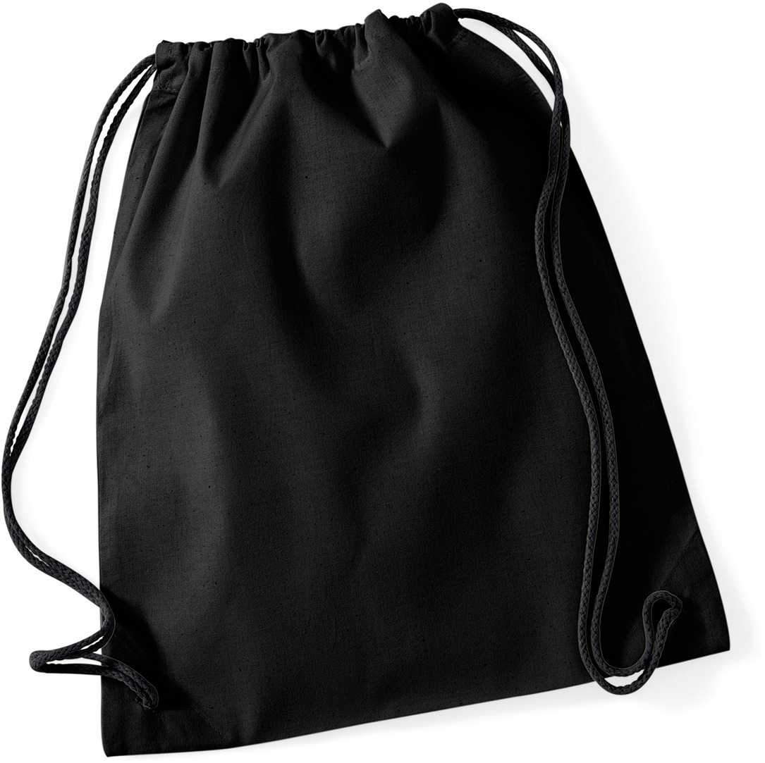 Bolsa gimnasio de algodón Black / Black