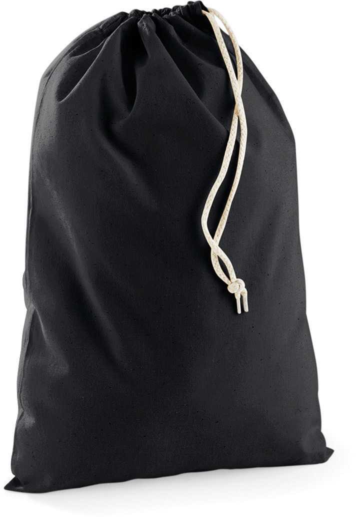 Bolsa algodón con cordones Black