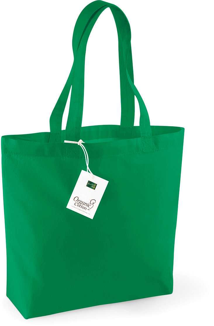 Bolsa de compra de algodón orgánico Kelly Green