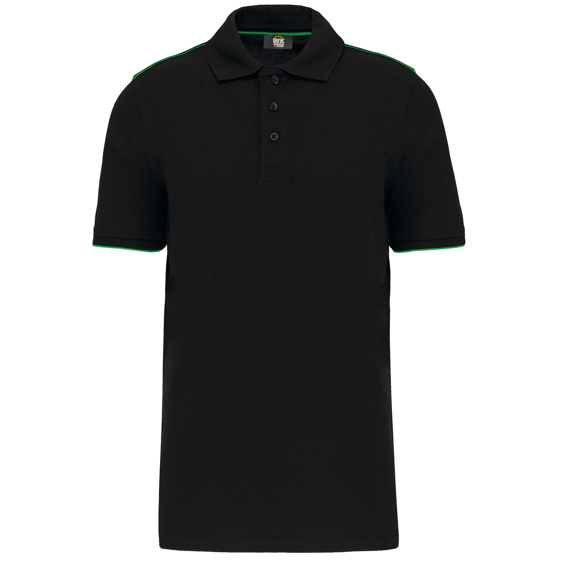 Polo Day To Day contrastado hombre Black / Kelly Green